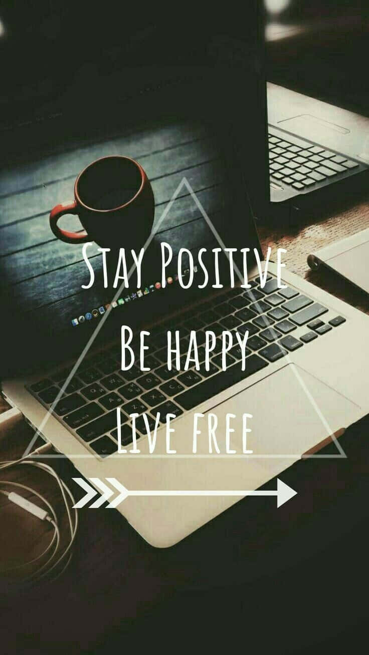Be Happy, laptop, coffee mug, HD Phone Wallpaper