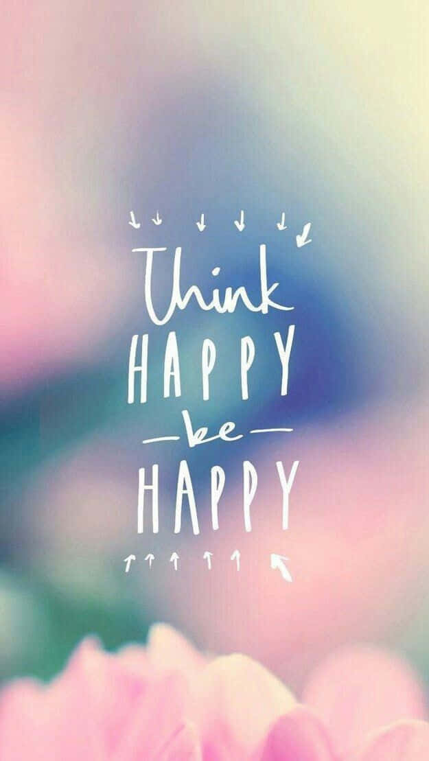 Be Happy, pastel, blurred flowers, SD Phone Wallpaper