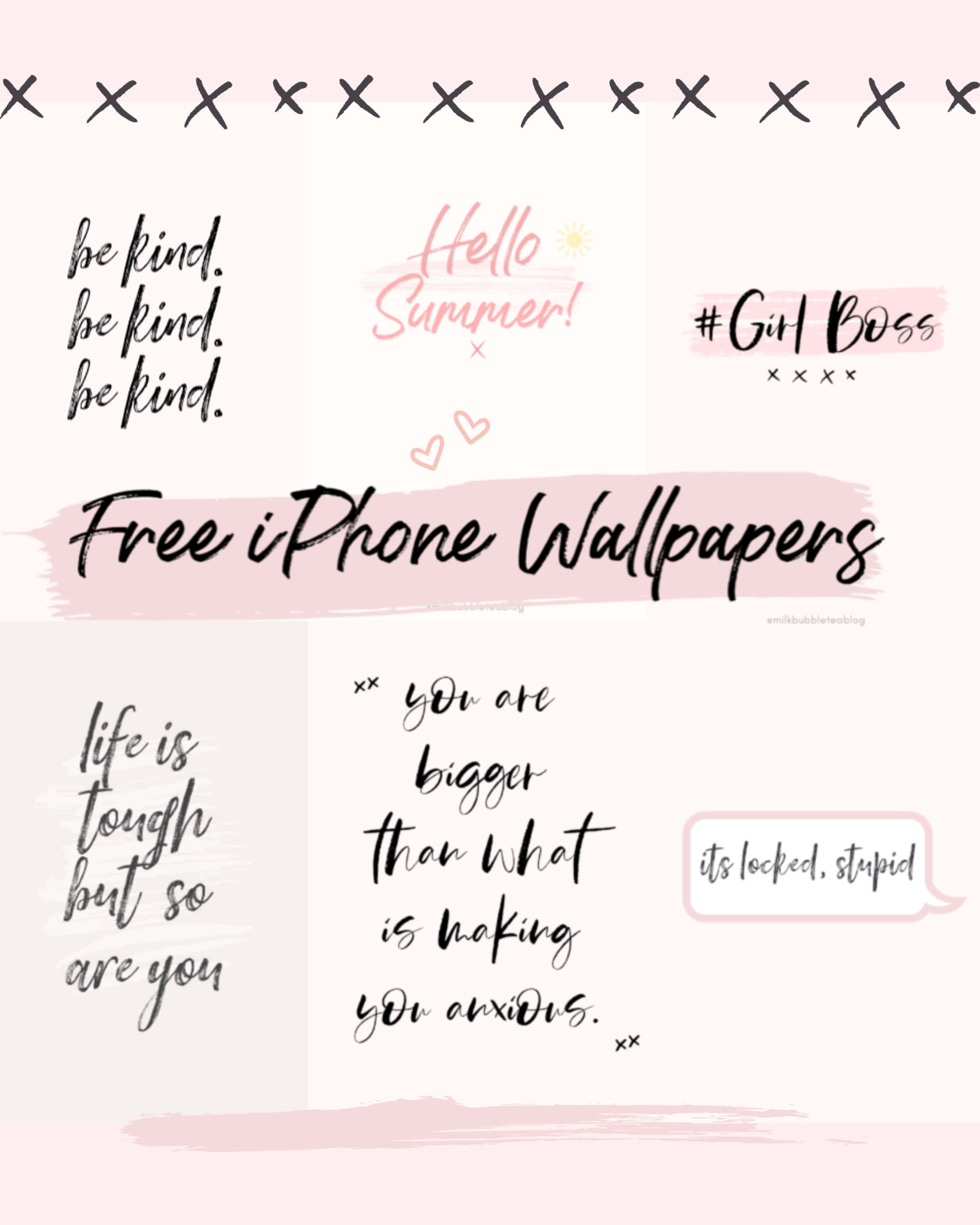 Be Kind, pastel pink, cream, 2K Phone Wallpaper