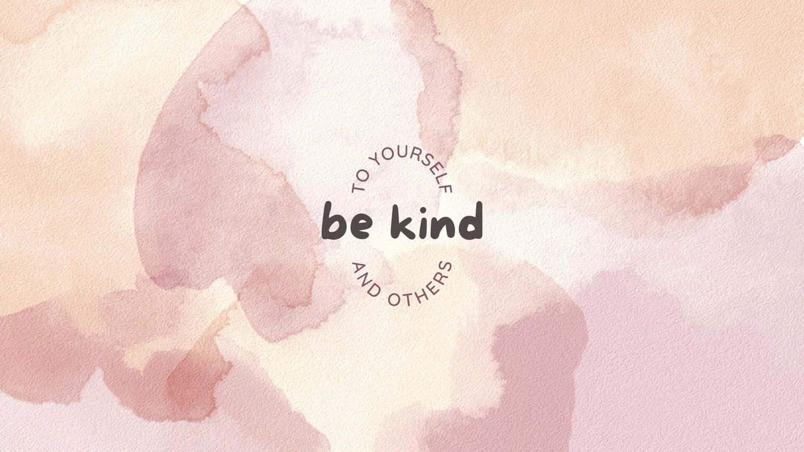 Be Kind, pink watercolor, peach, HD Desktop Wallpaper