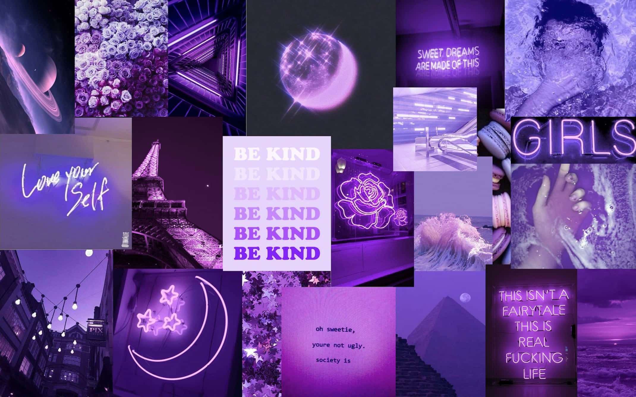 purple, neon signs, motivational quotes, Full HD Desktop Wallpaper