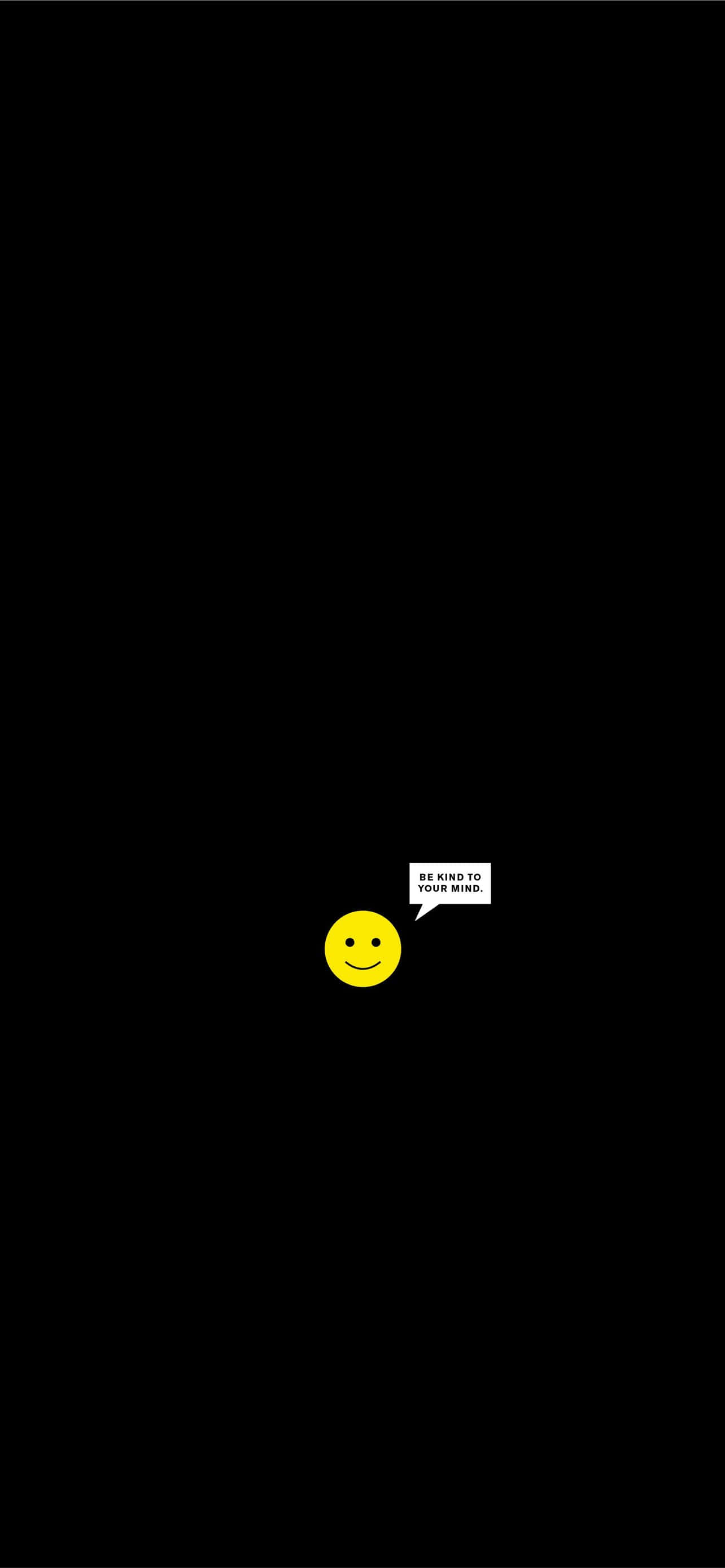 Be Kind, bright yellow smiley face, speech bubble, 2K Phone Wallpaper