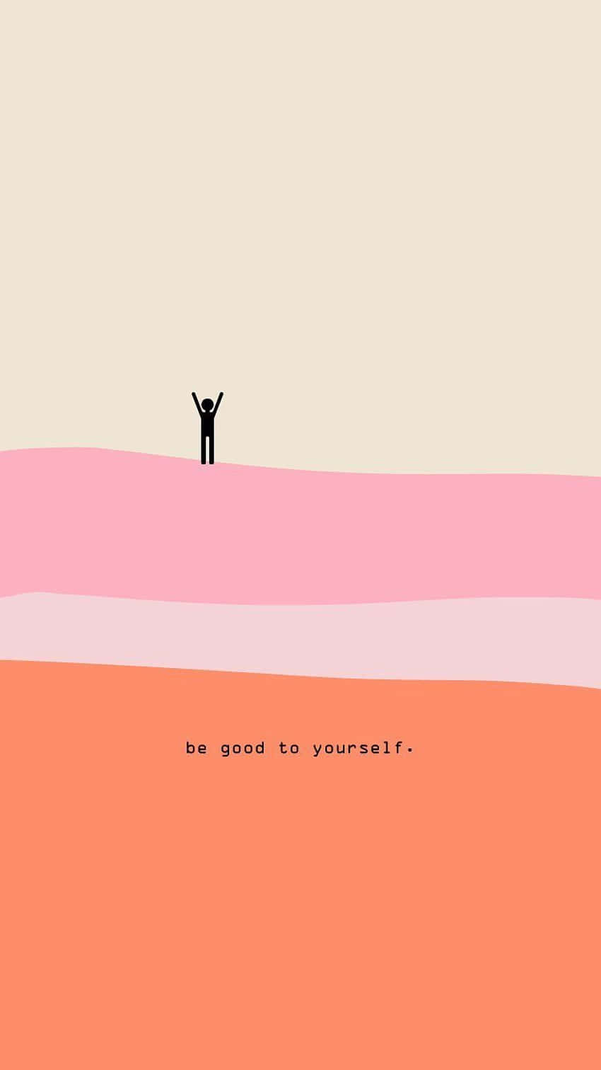 be kind to yourself, minimalist silhouette, person with arms raised, HD Phone Wallpaper