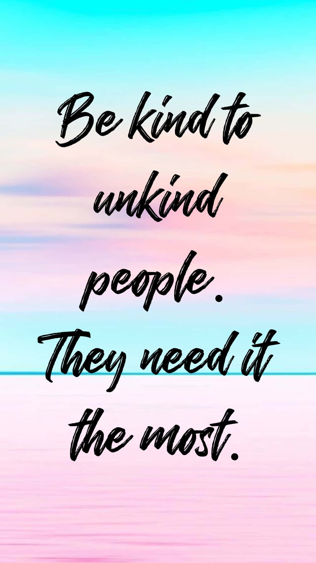 Be Kind, pastel gradient sky, motivational text, Full HD Phone Wallpaper
