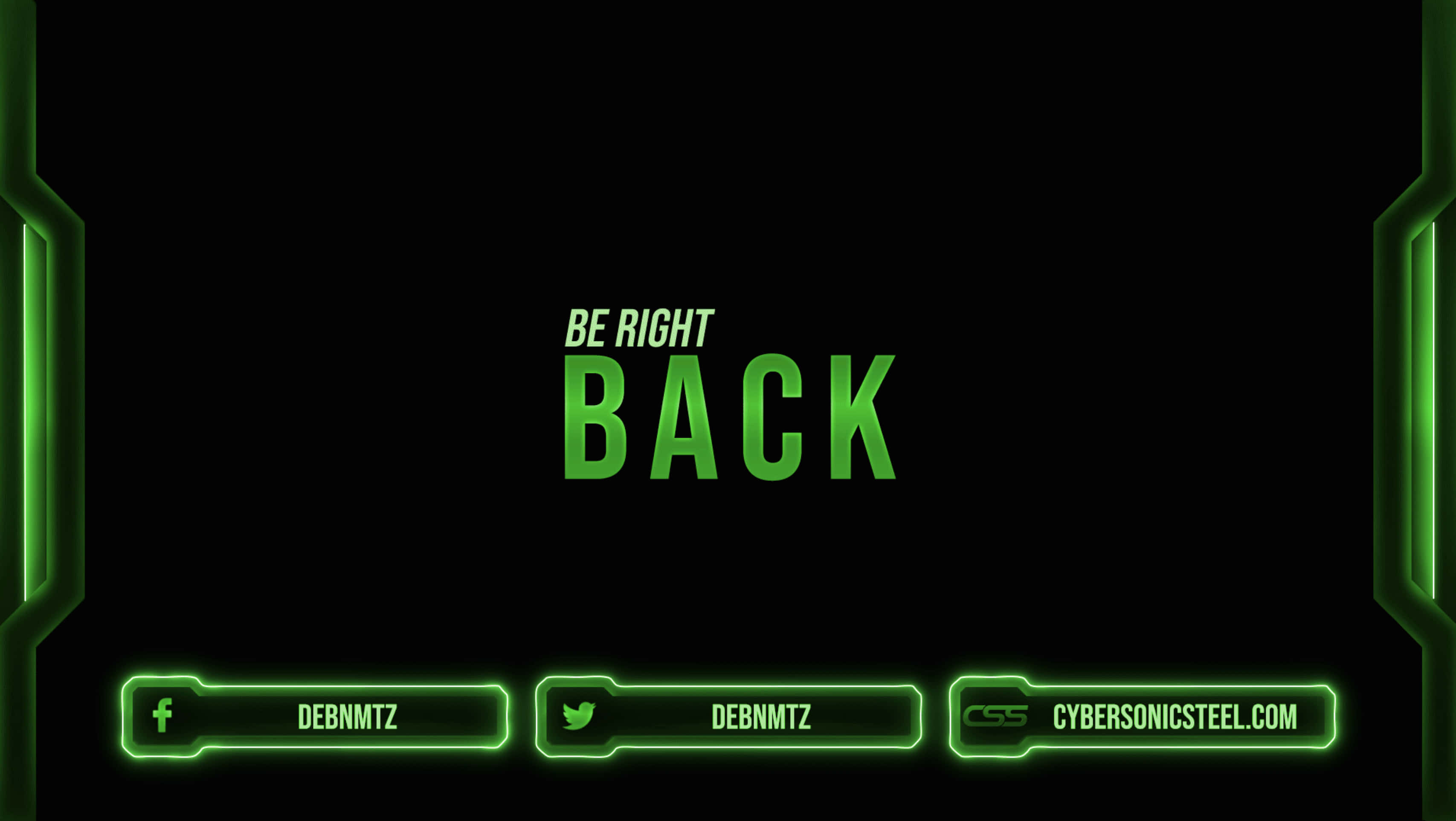 Be Right Back, 3414 x 1926, neon green, 2K Desktop Wallpaper