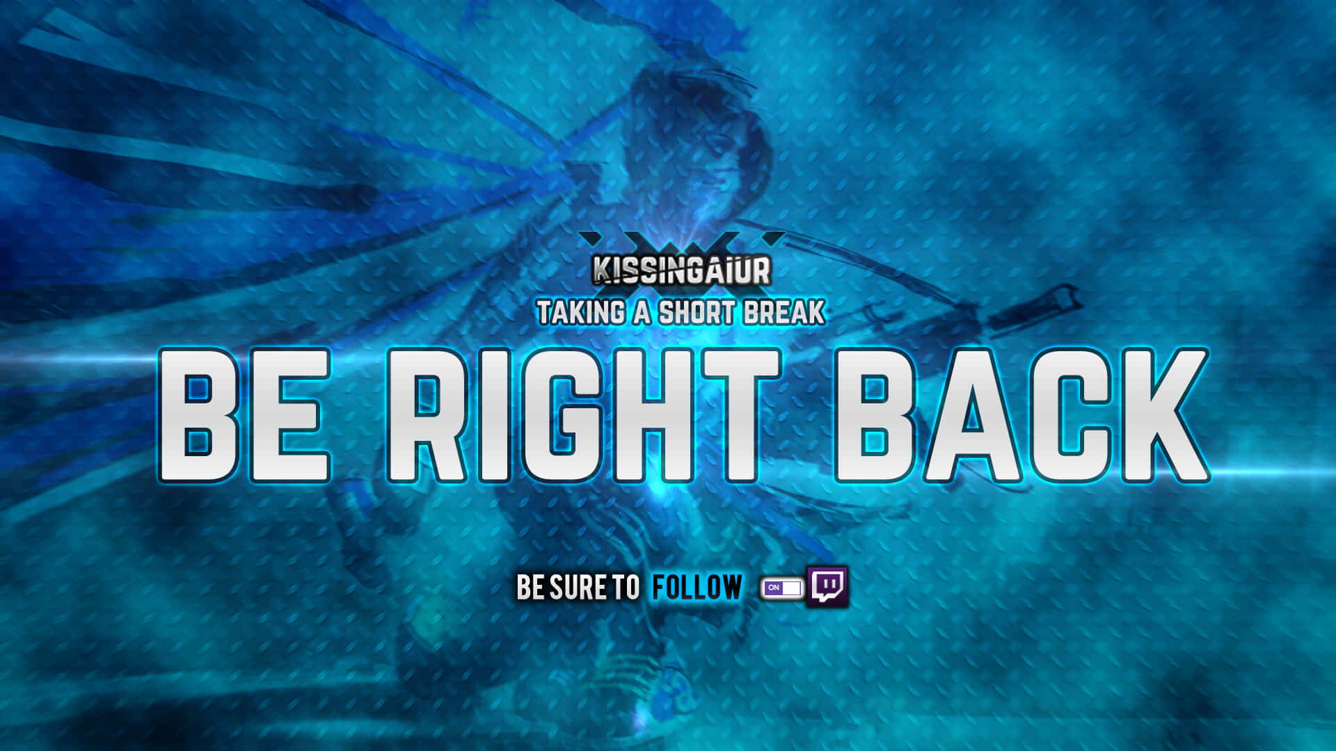 Be Right Back, 1920 x 1080, glowing blue text, Full HD Desktop Wallpaper