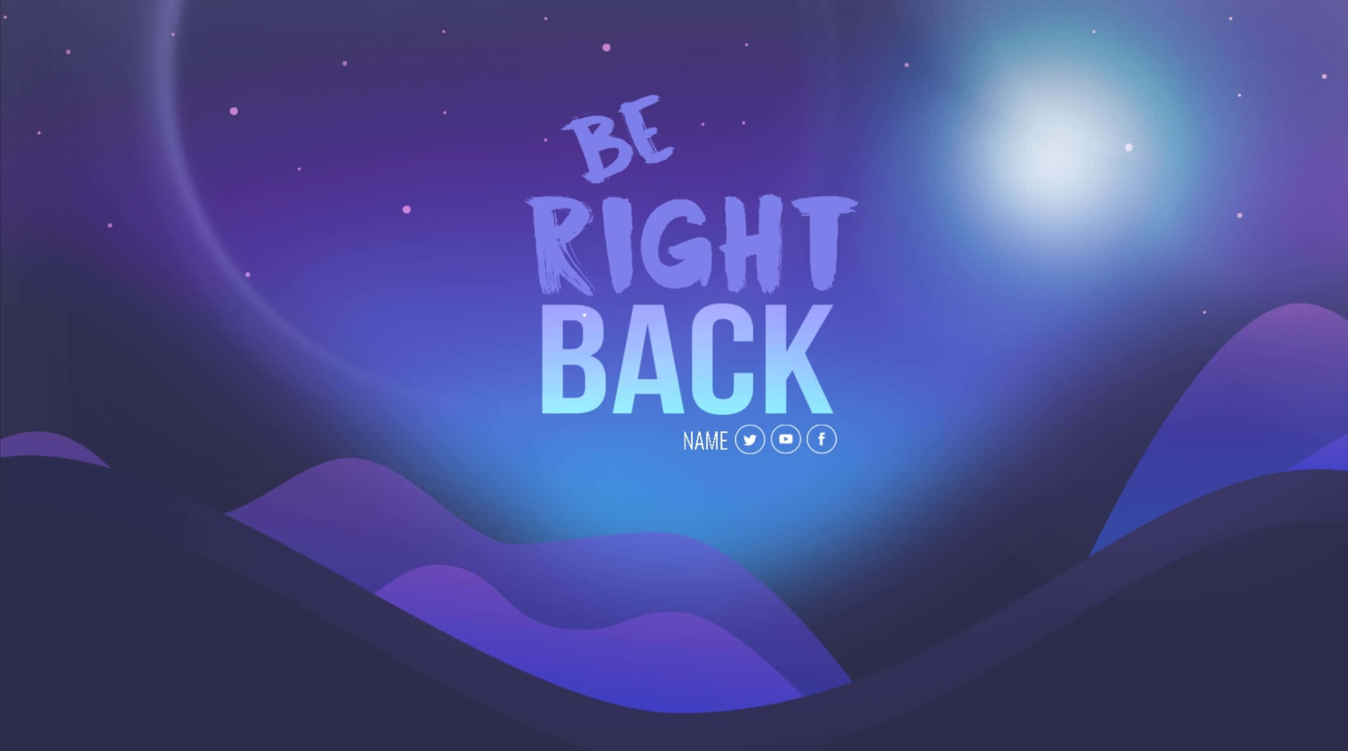 Be Right Back, purple, blue, 2K Desktop Wallpaper