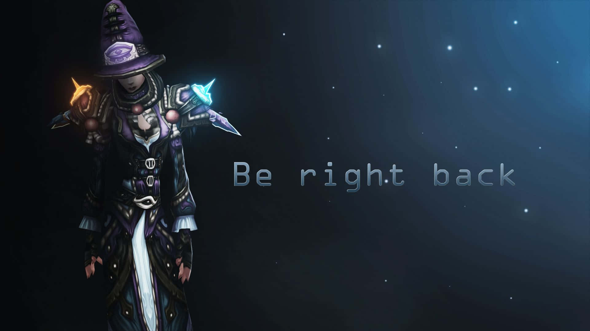 Be Right Back, dark fantasy wizard, purple robes, Full HD Desktop Wallpaper