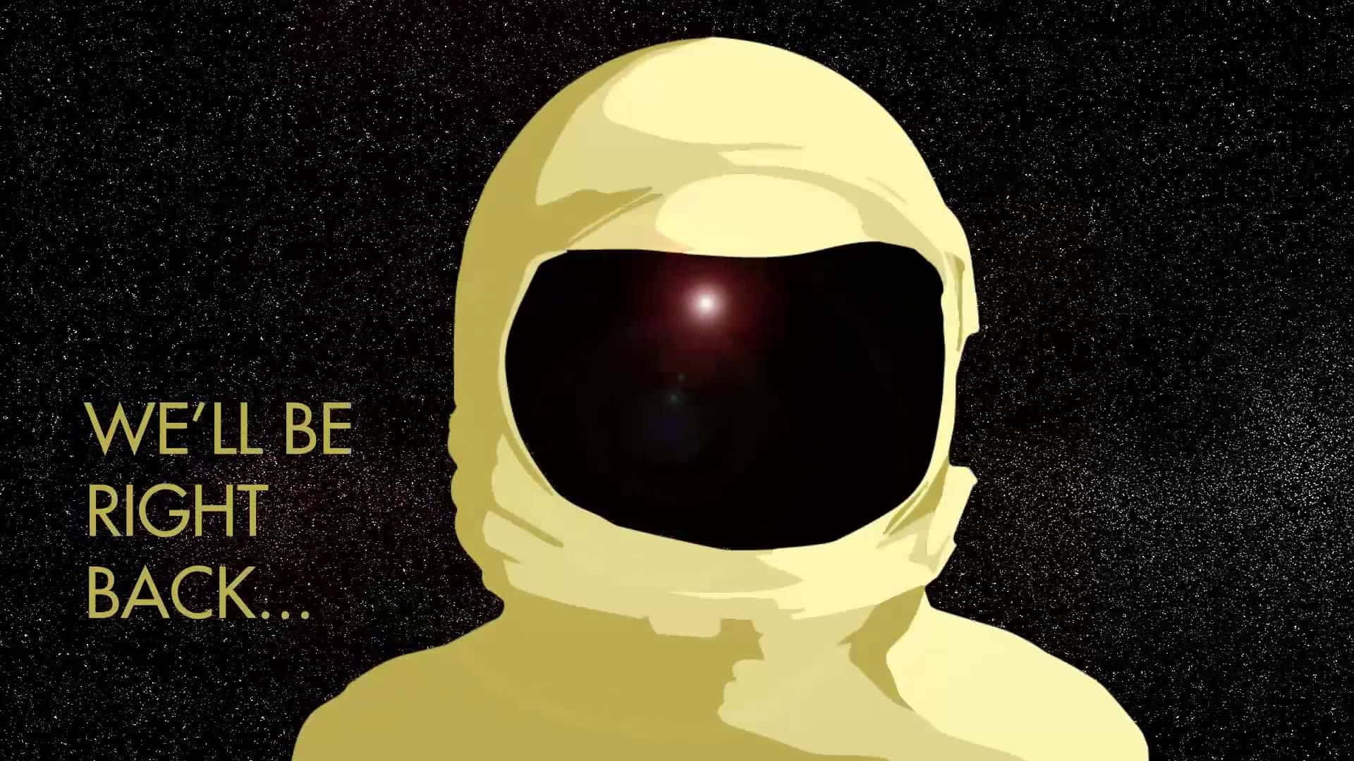 Be Right Back, yellow astronaut helmet, glowing red eye, Full HD Desktop Wallpaper