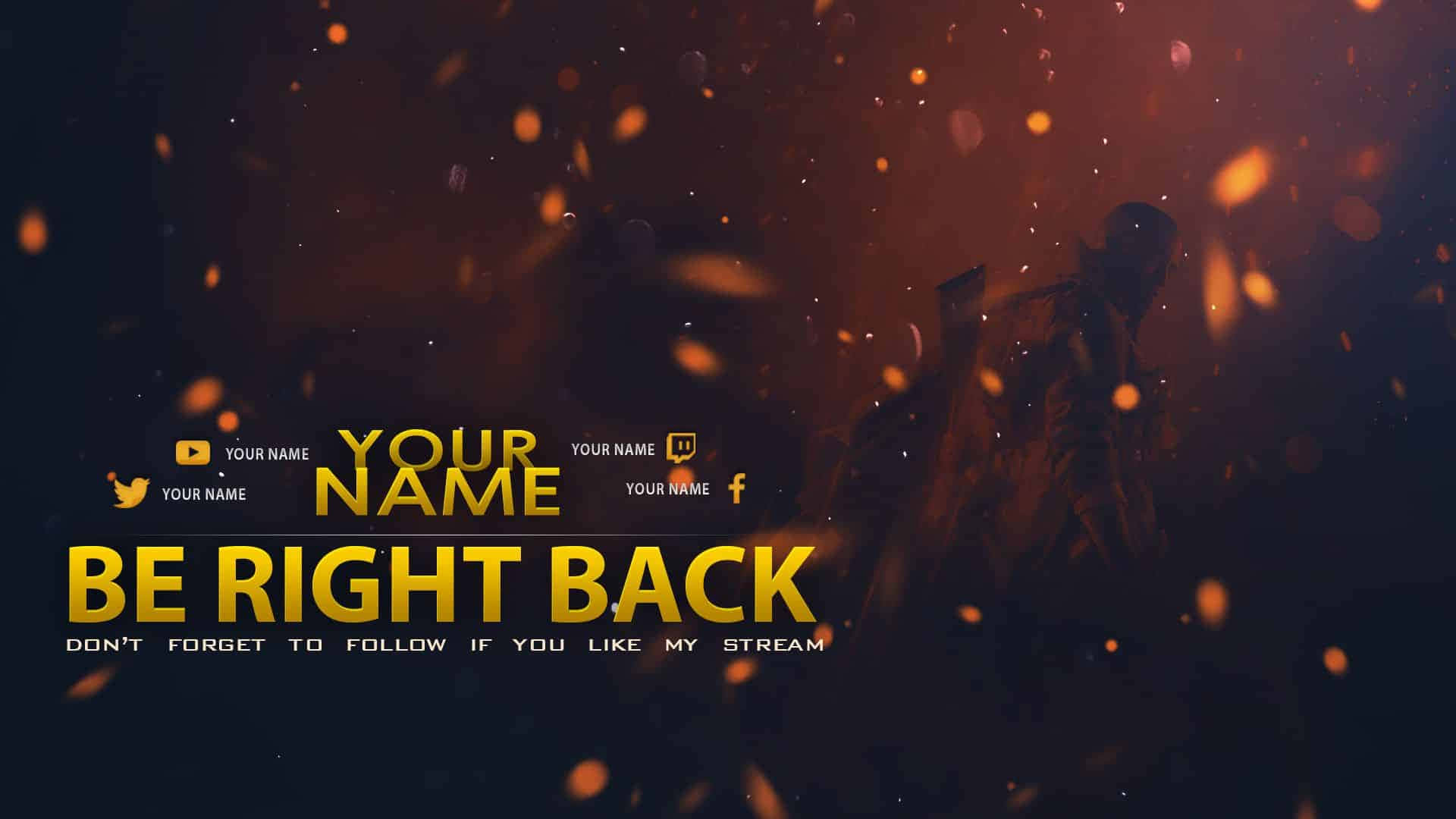 be right back, golden text, dark background, Full HD Desktop Wallpaper
