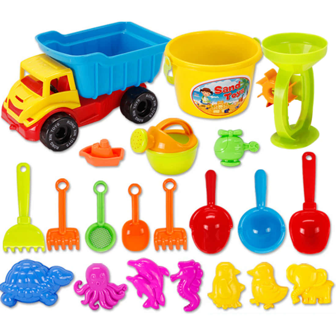 beach toys, plastic beach toys, dump truck, SD Desktop Wallpaper