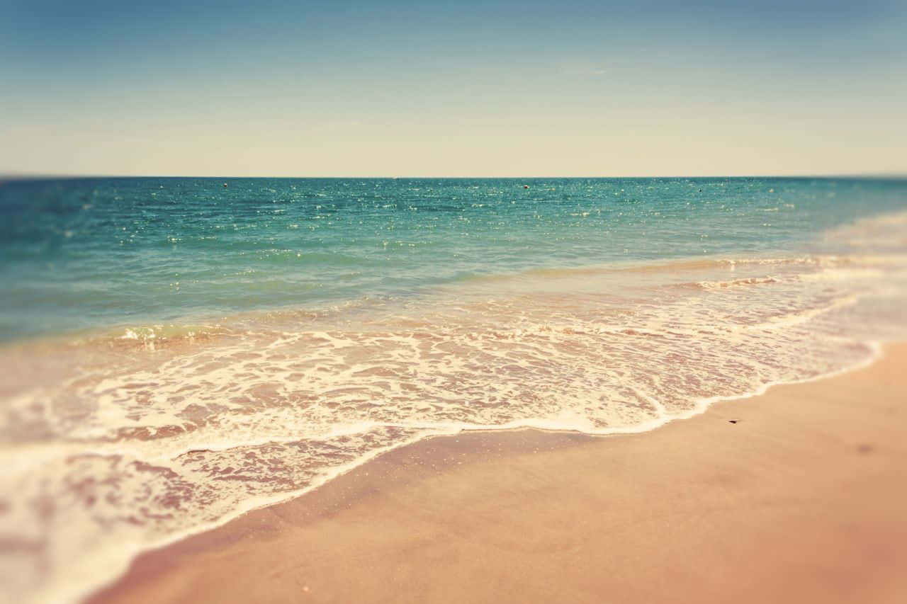beach aesthetic tumblr, soft turquoise waves, warm sandy shore, HD Desktop Wallpaper
