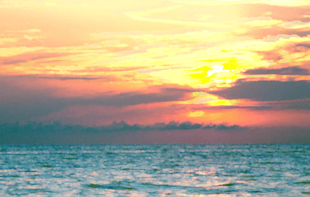 sunset, fiery oranges, yellows, SD Desktop Wallpaper