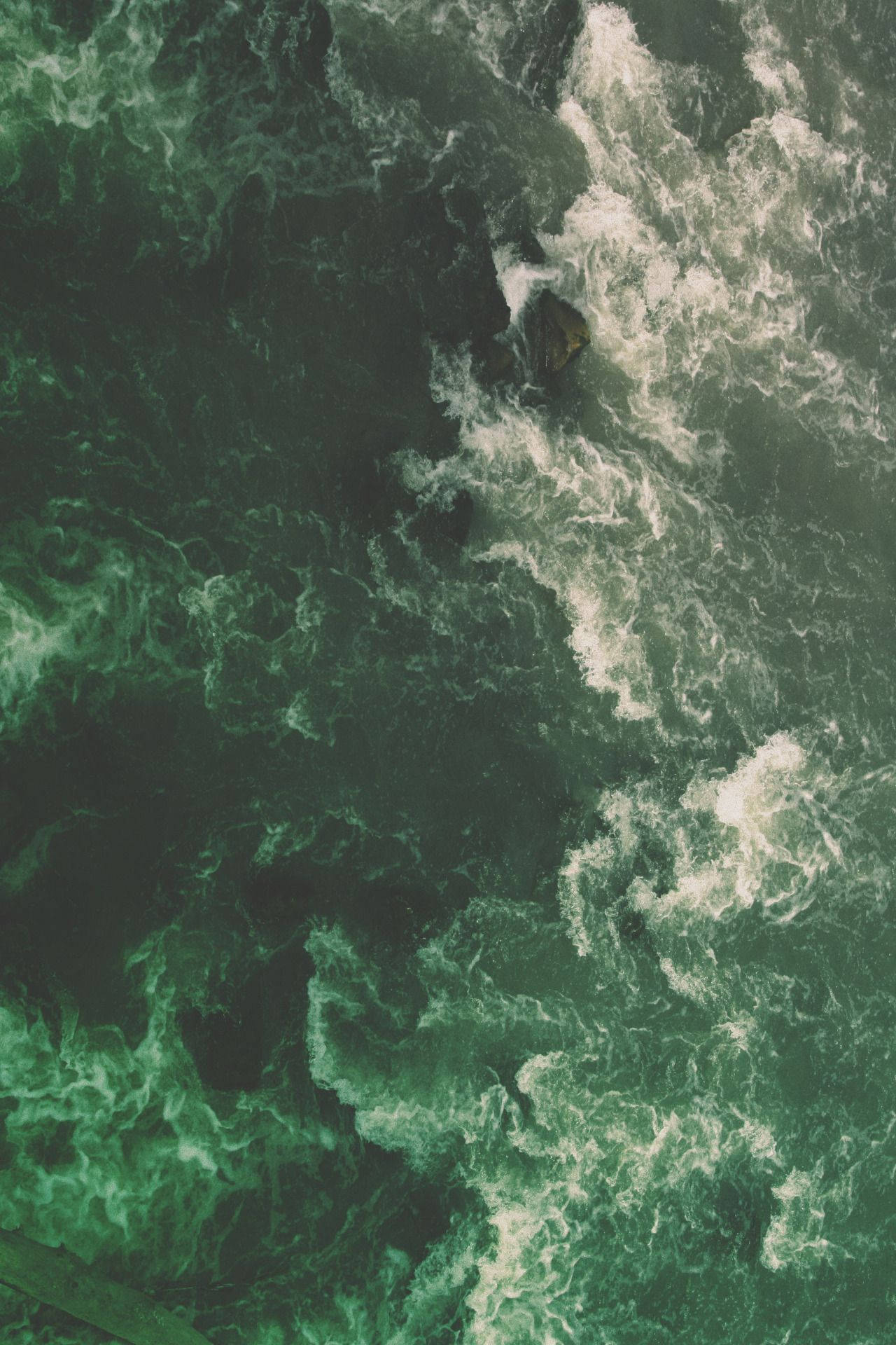 emerald-green river water, turbulent, crashing over rocks, Full HD Phone Wallpaper