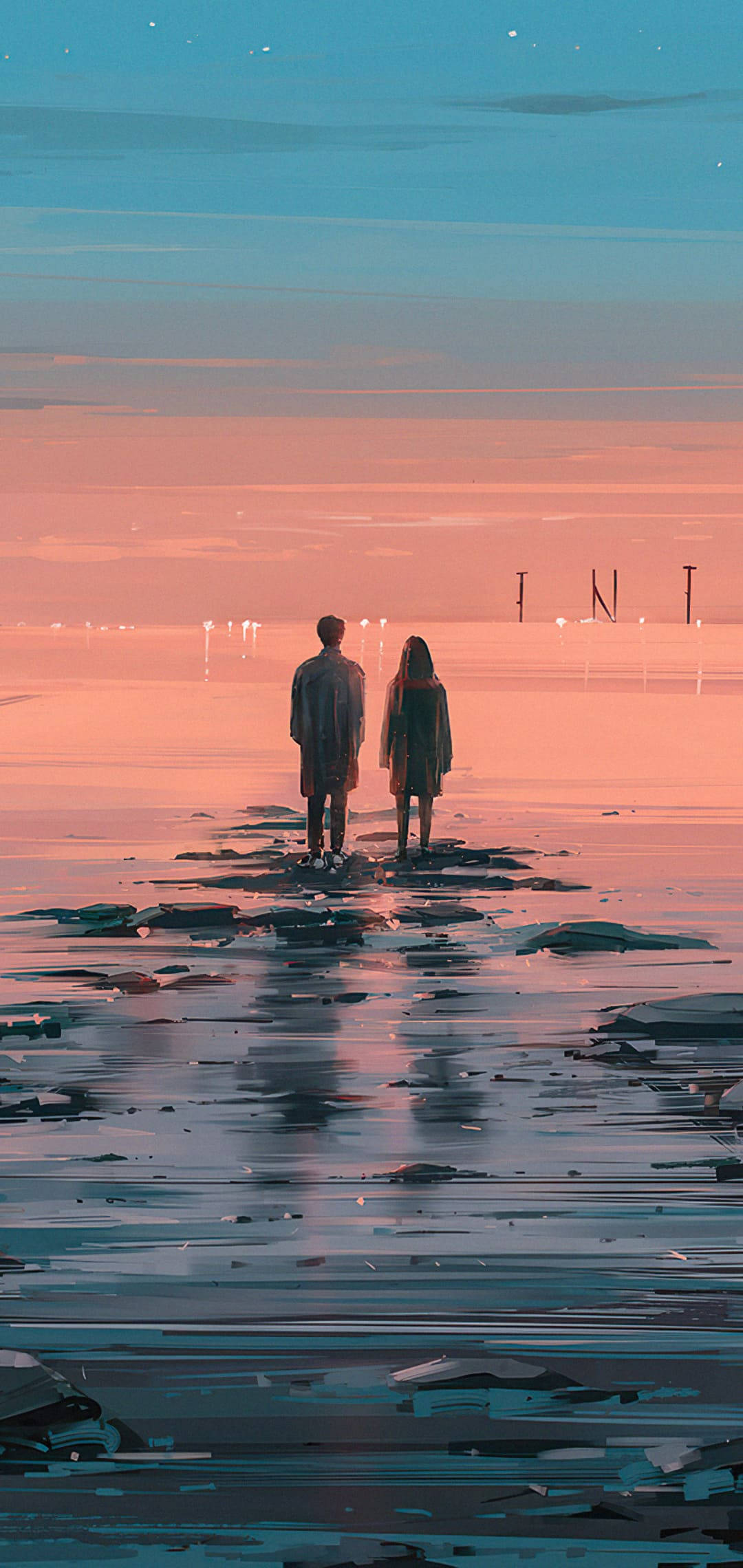 Tumblr Aesthetic, couple, sea, Full HD Phone Wallpaper