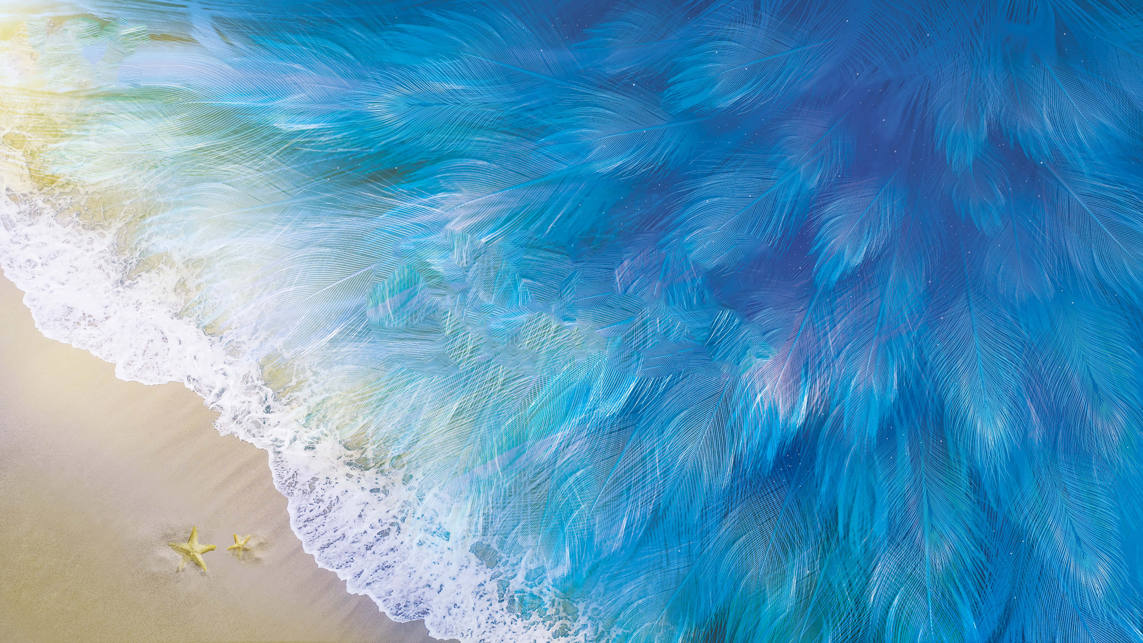 beach art, sunset, golden sand, 4K Desktop Wallpaper
