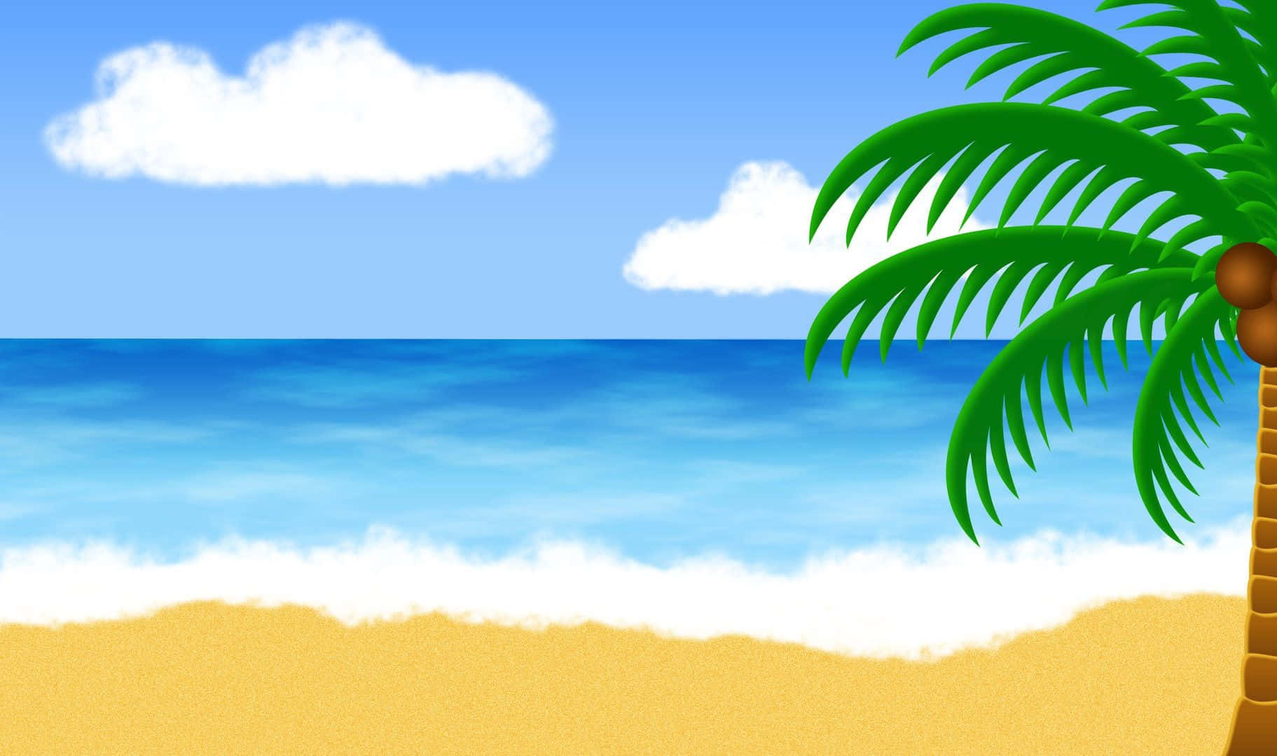 Vibrant Sunset Beach Art Wallpaper, turquoise ocean waves, golden sand, HD Desktop Wallpaper