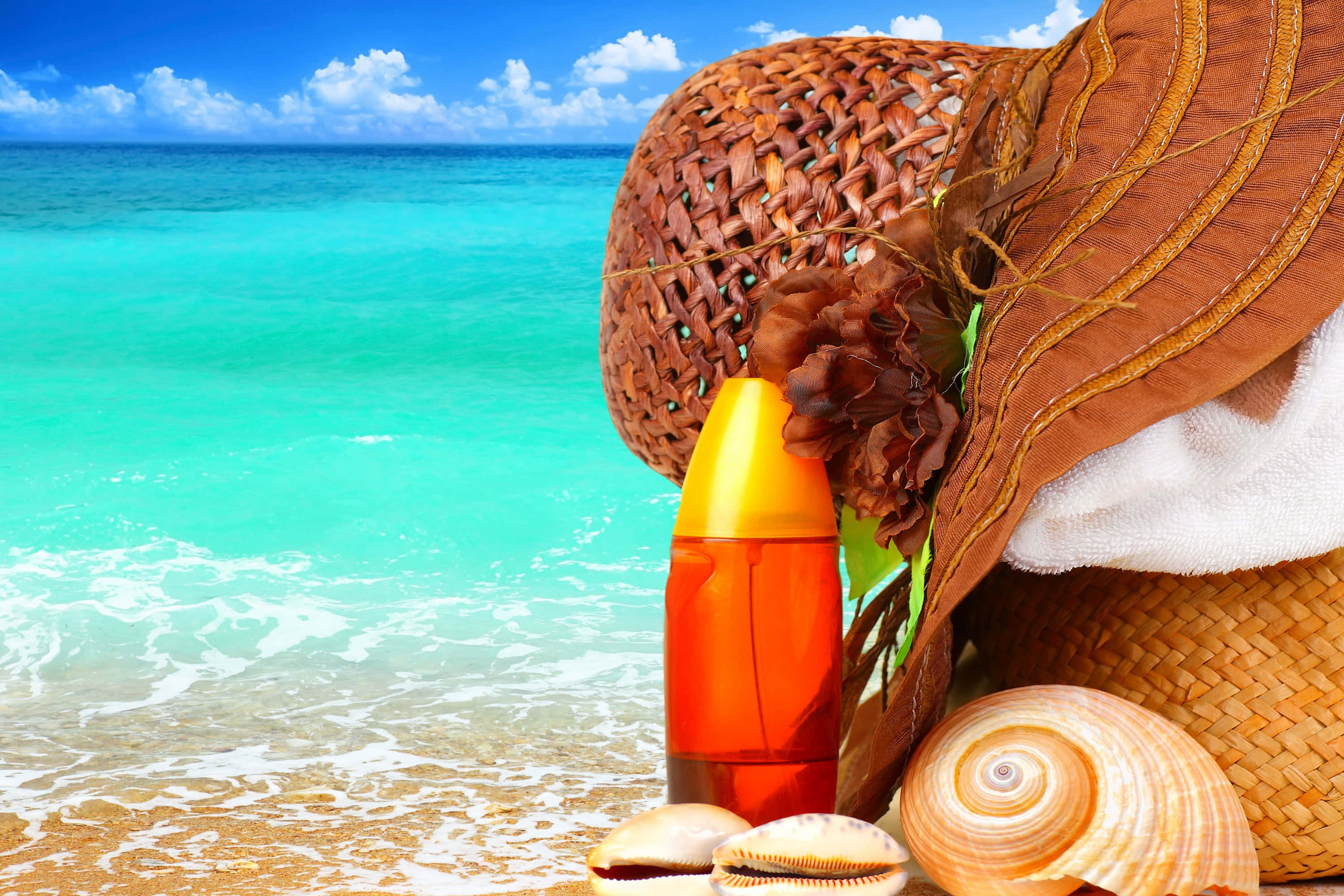Beach Bag 3000, 2000 wallpaper, tropical shore, 2K Desktop Wallpaper