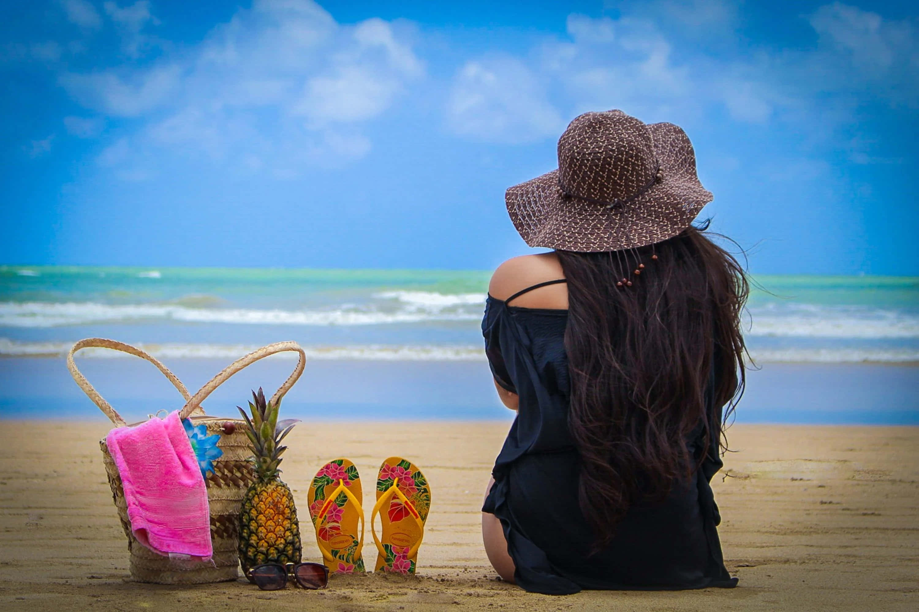 Beach Bag 3000, 1999, turquoise waves, 2K Desktop Wallpaper