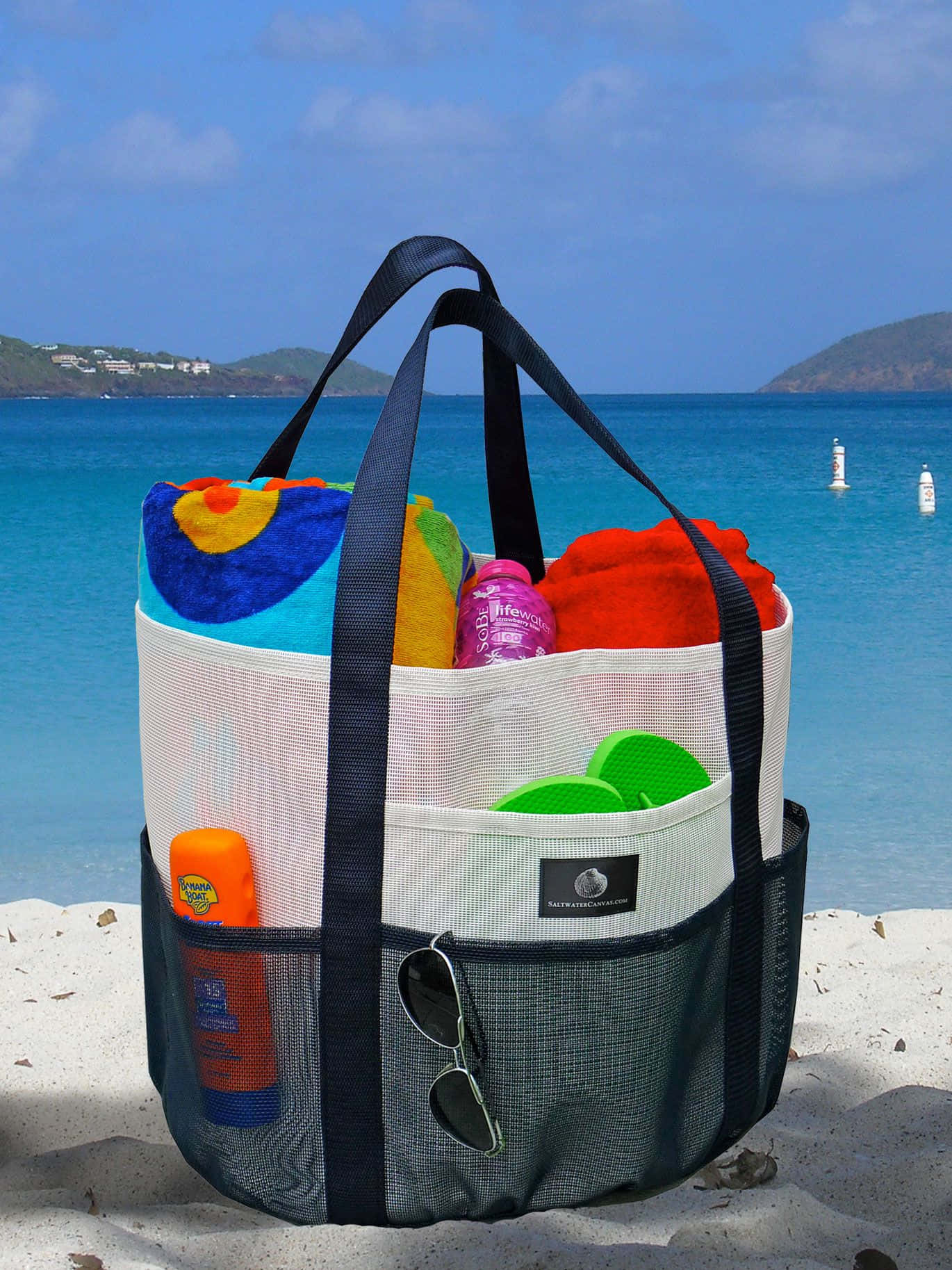 Beach Bag, 1370 x 1827, white sand, HD Phone Wallpaper