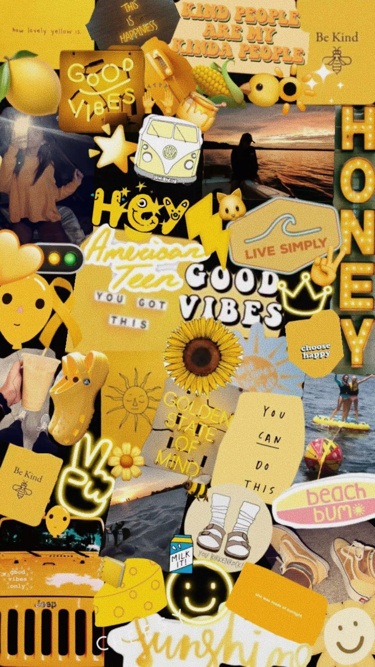 sunflowers, peace signs, beach quotes, Full HD Phone Wallpaper