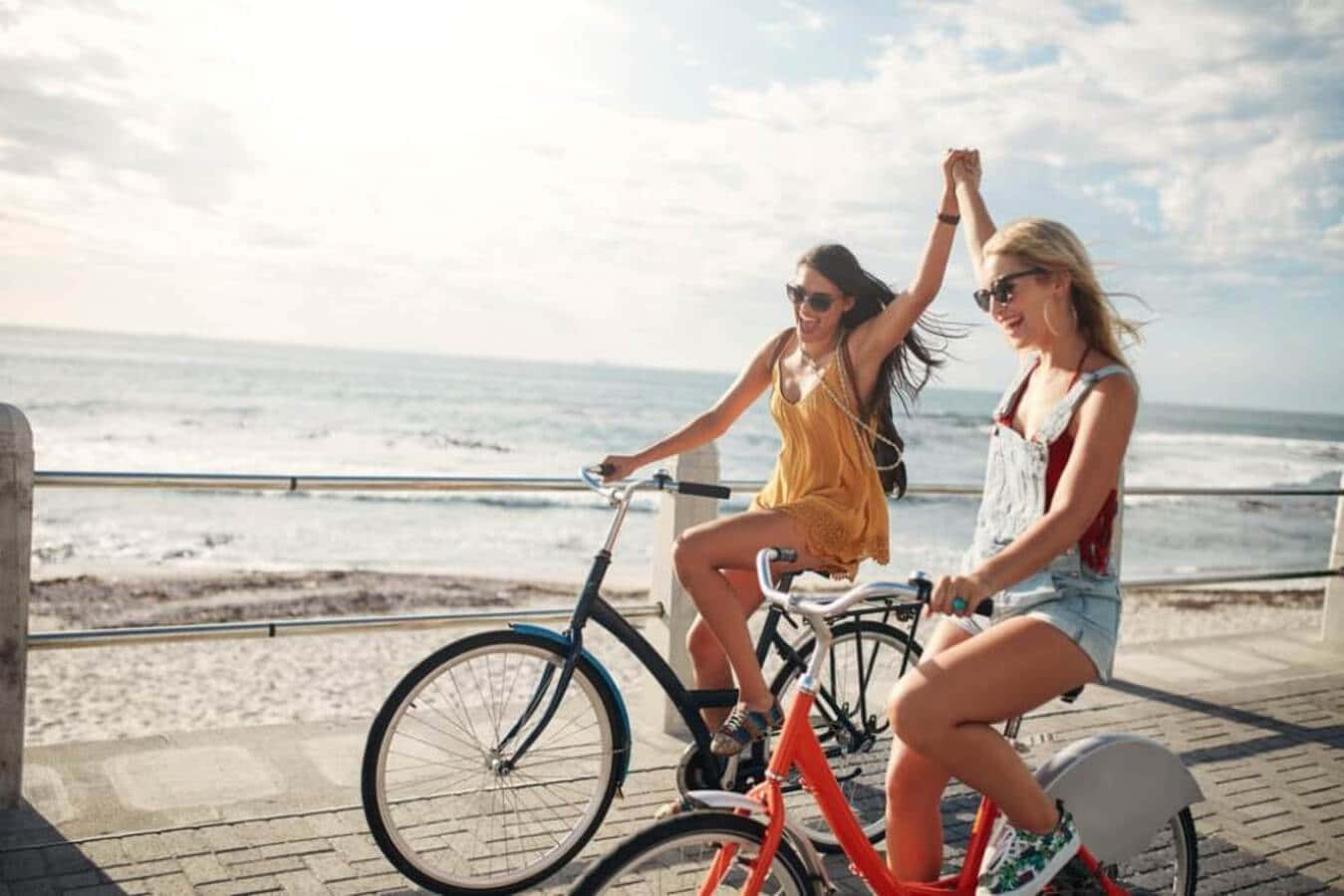 Beach Cruiser, seaside boardwalk, ocean waves, HD Desktop Wallpaper