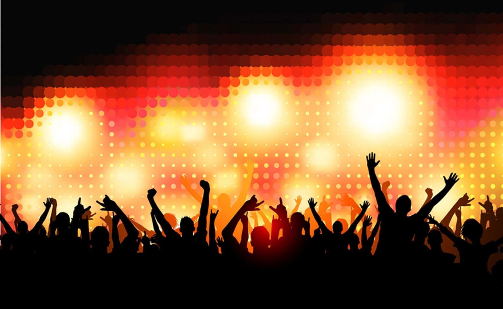 Beach Dance Party, sunset, vibrant orange yellow, HD Desktop Wallpaper