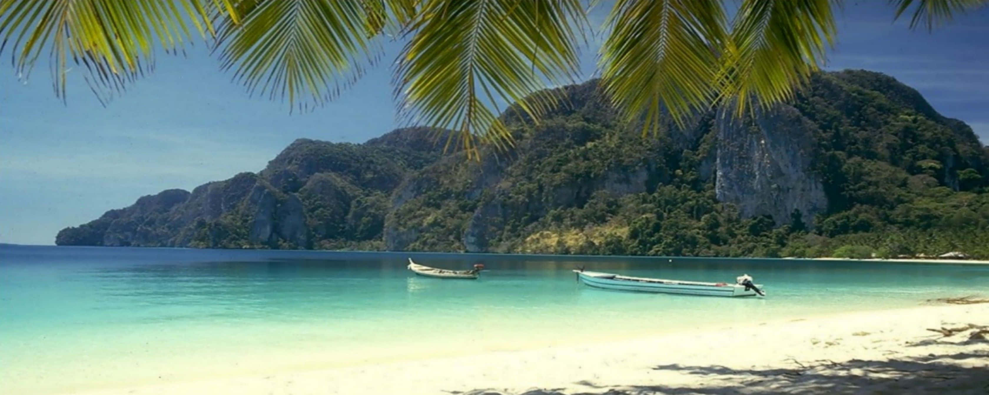 beach, tropical beach, turquoise water, 2K Desktop Wallpaper