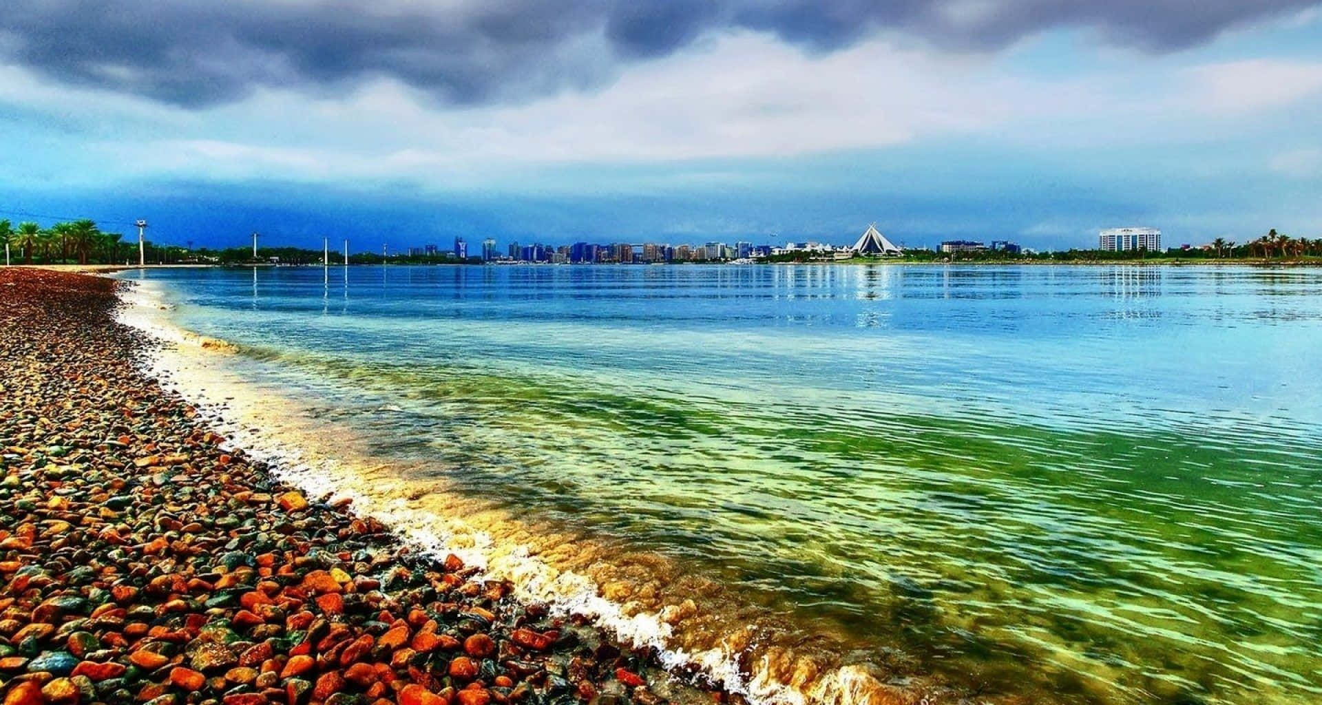 beach dual monitor, 1920 x 1024, colorful pebbles, Full HD Desktop Wallpaper
