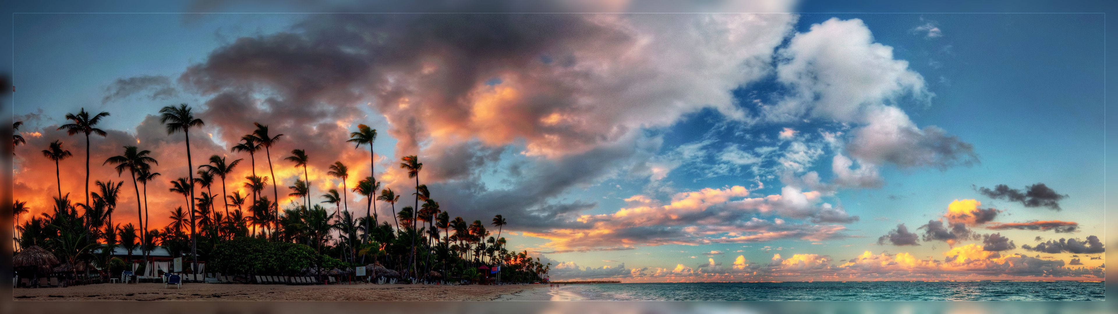 3840x1080, HD Dual Monitor, tropical beach, 4K Desktop Wallpaper