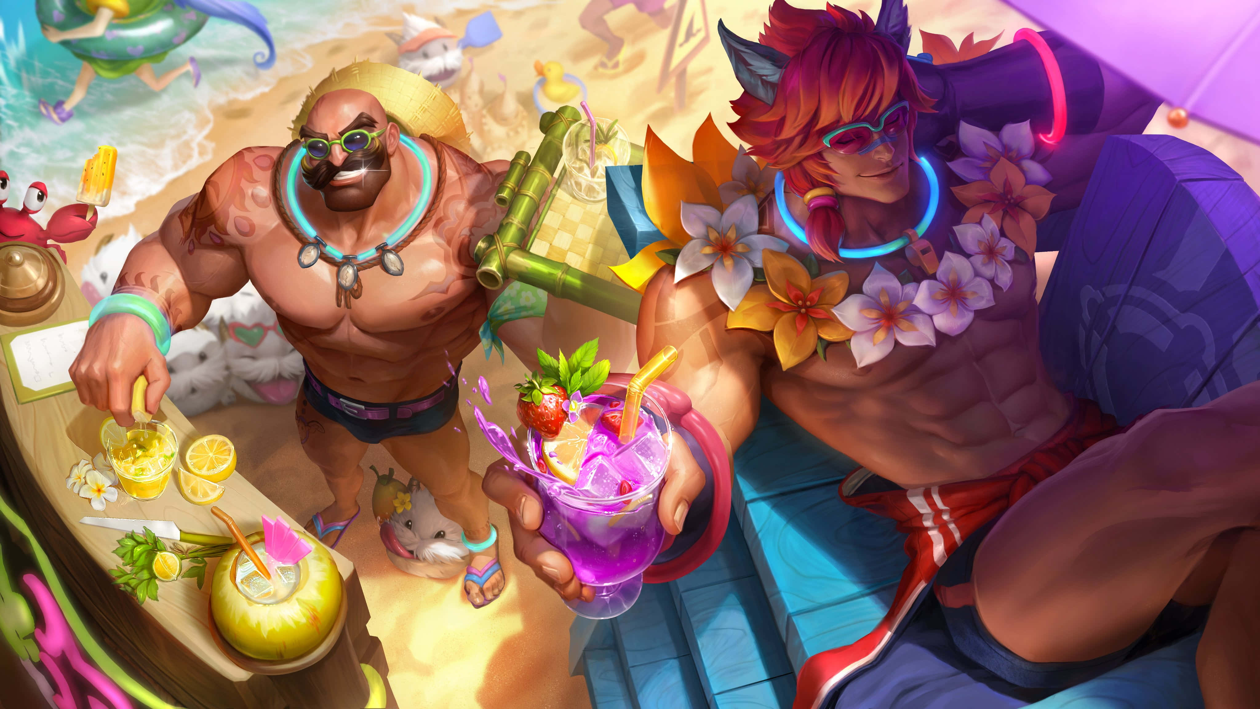 Beach Games, tropical beach, bright sun, 4K Desktop Wallpaper