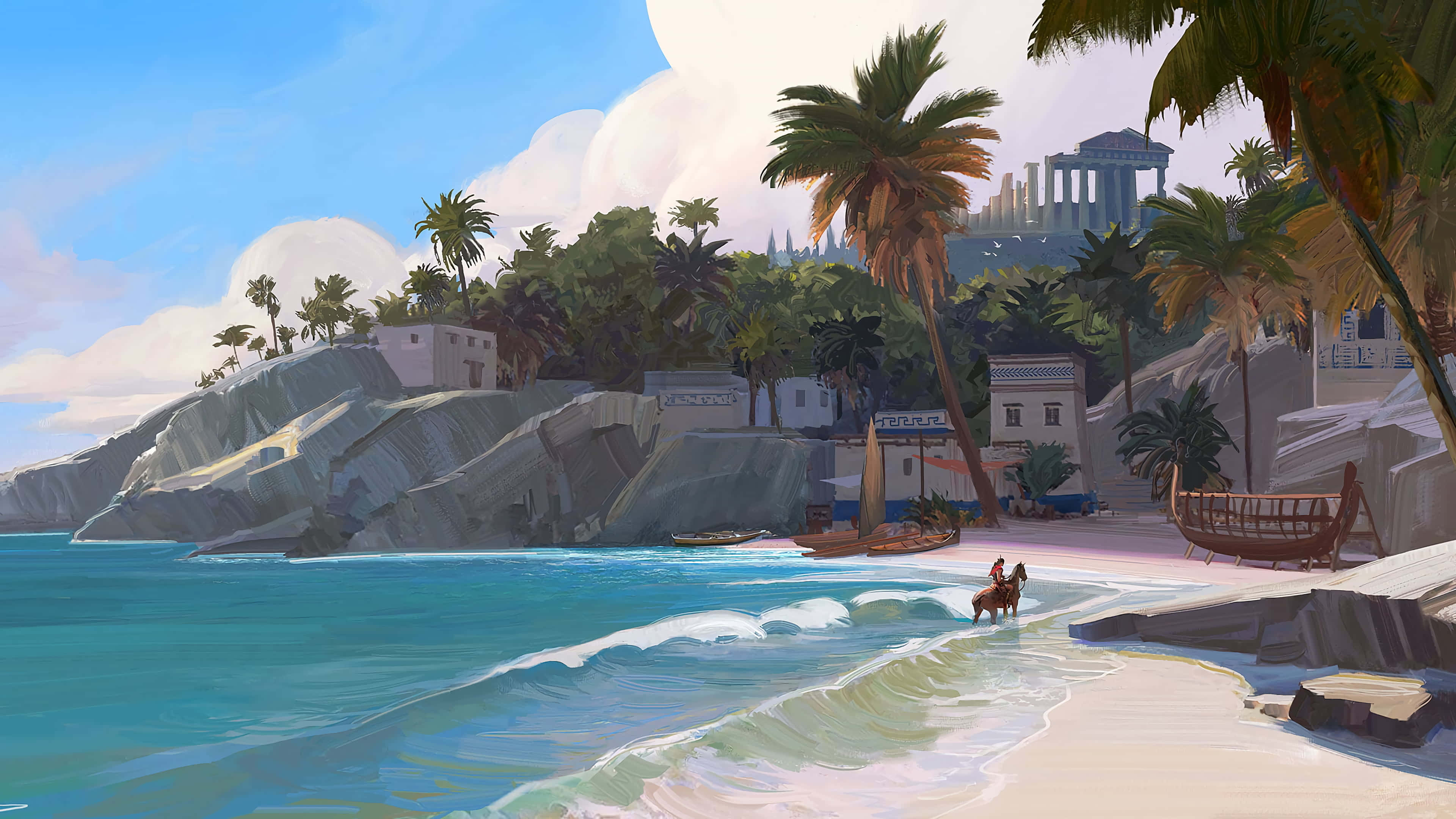 Beach Games, turquoise waves, sandy shore, 4K Desktop Wallpaper