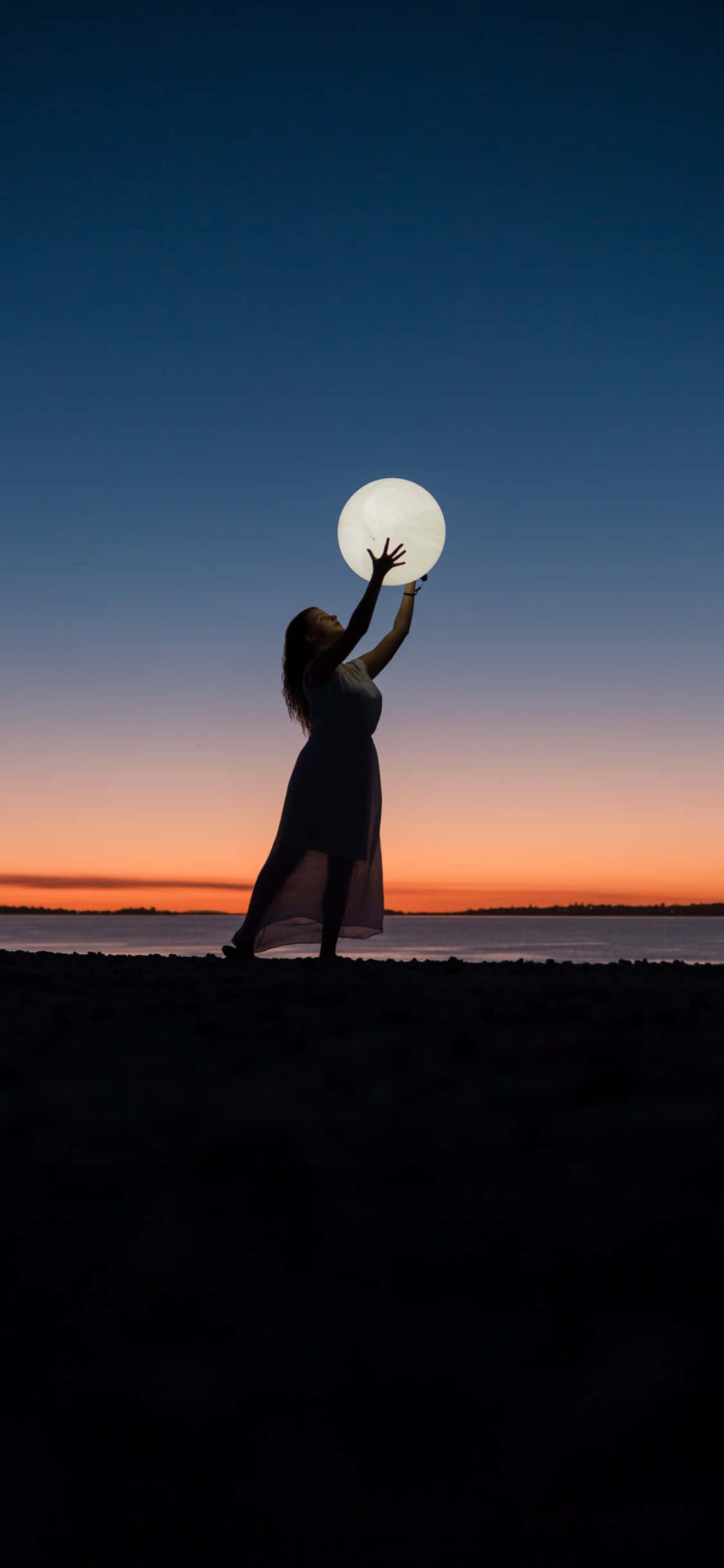 woman, beach, sunset, Full HD Phone Wallpaper