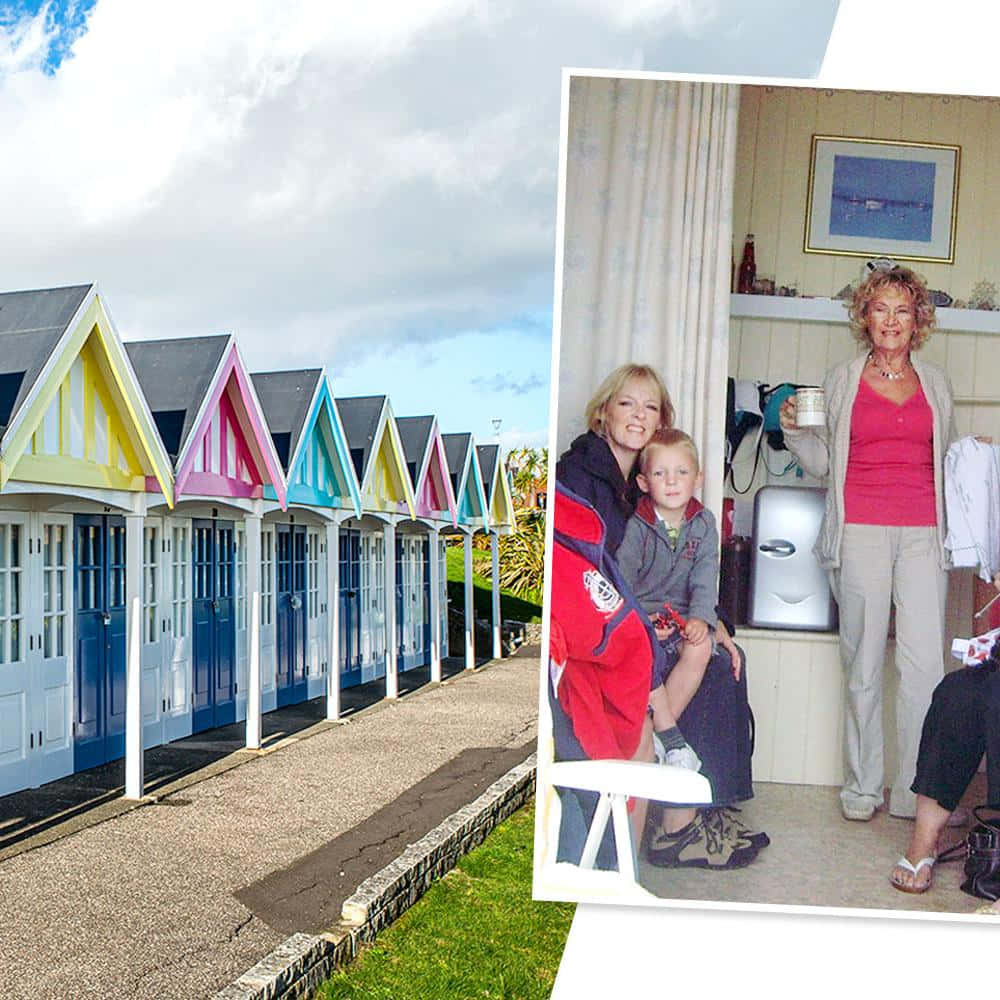 Beach Huts, coastal path, sunny day, SD Desktop Wallpaper