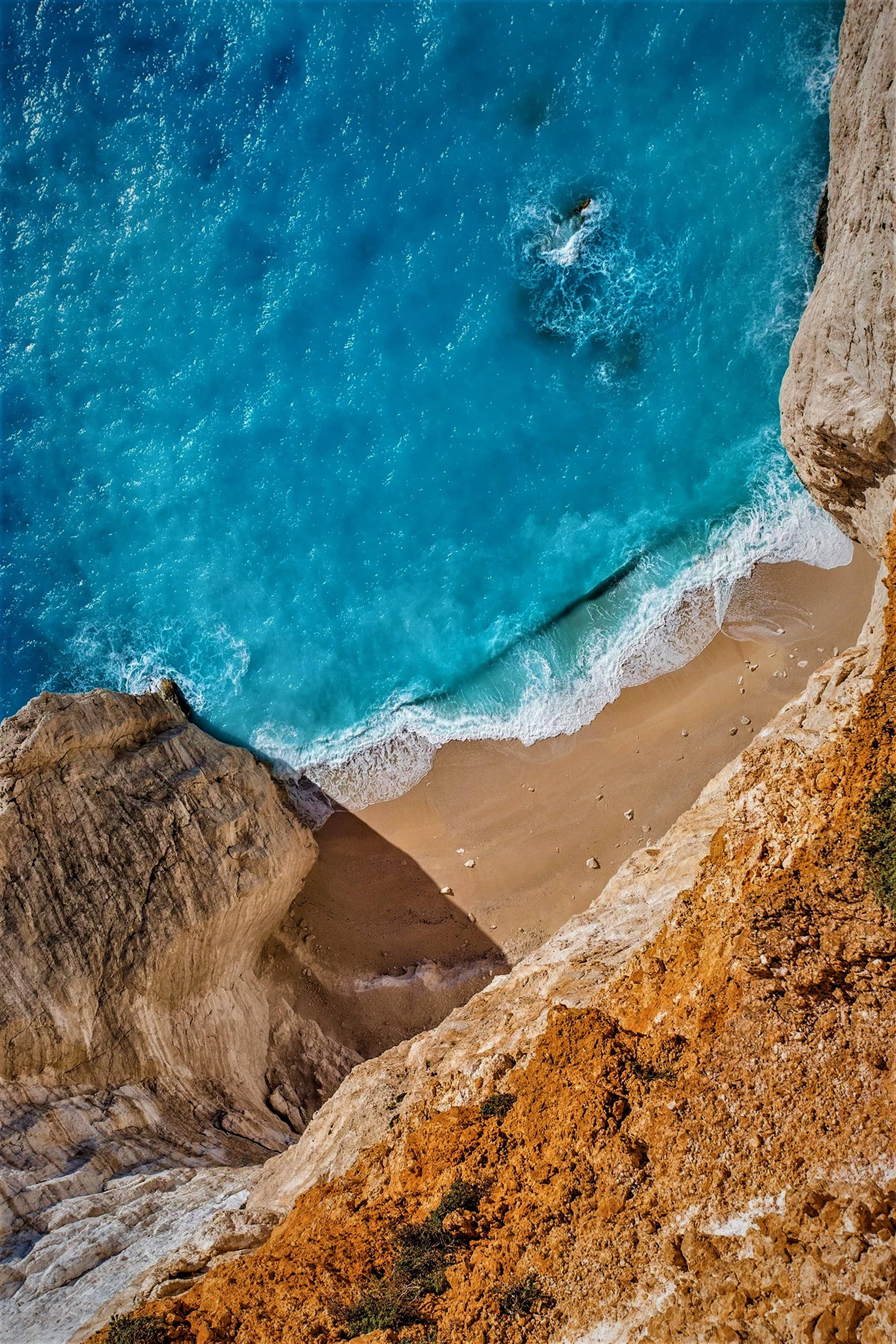iPhone 7, beach, top view, 2K Phone Wallpaper