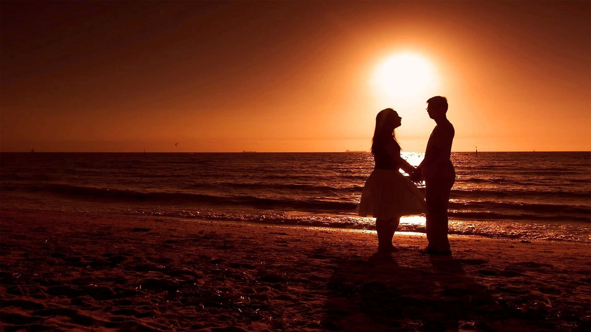 Beach Lovers, sunset, beach, Full HD Desktop Wallpaper
