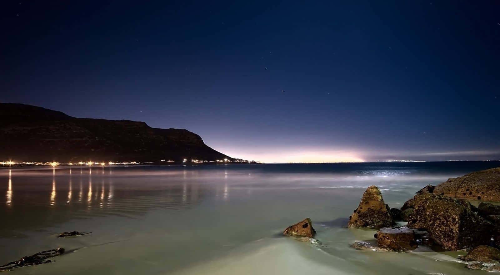 White Sand Beach, Night, starry sky, HD Desktop Wallpaper