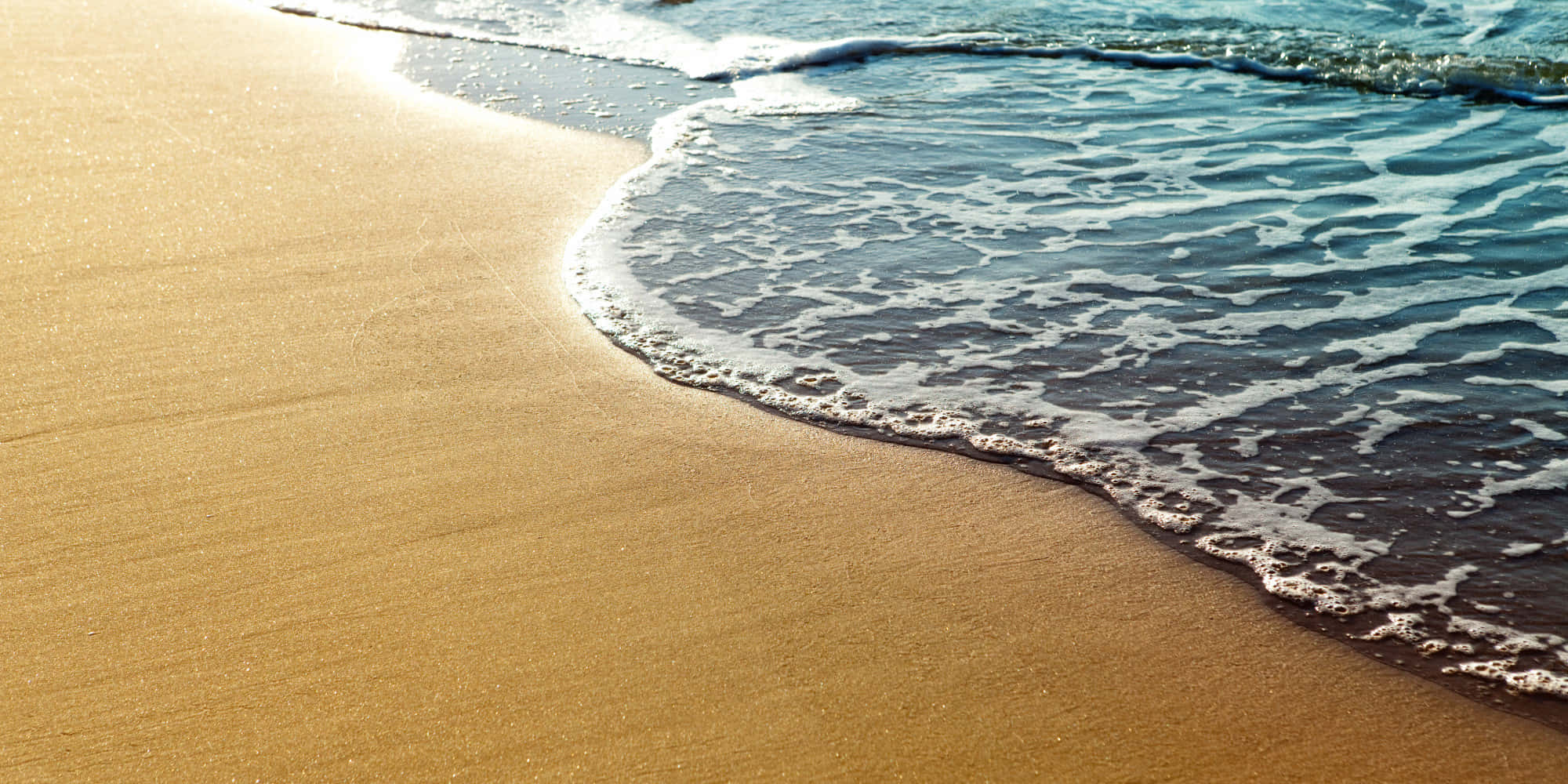 Golden Beach Sand, wave patterns, golden sandy beach, Full HD Desktop Wallpaper