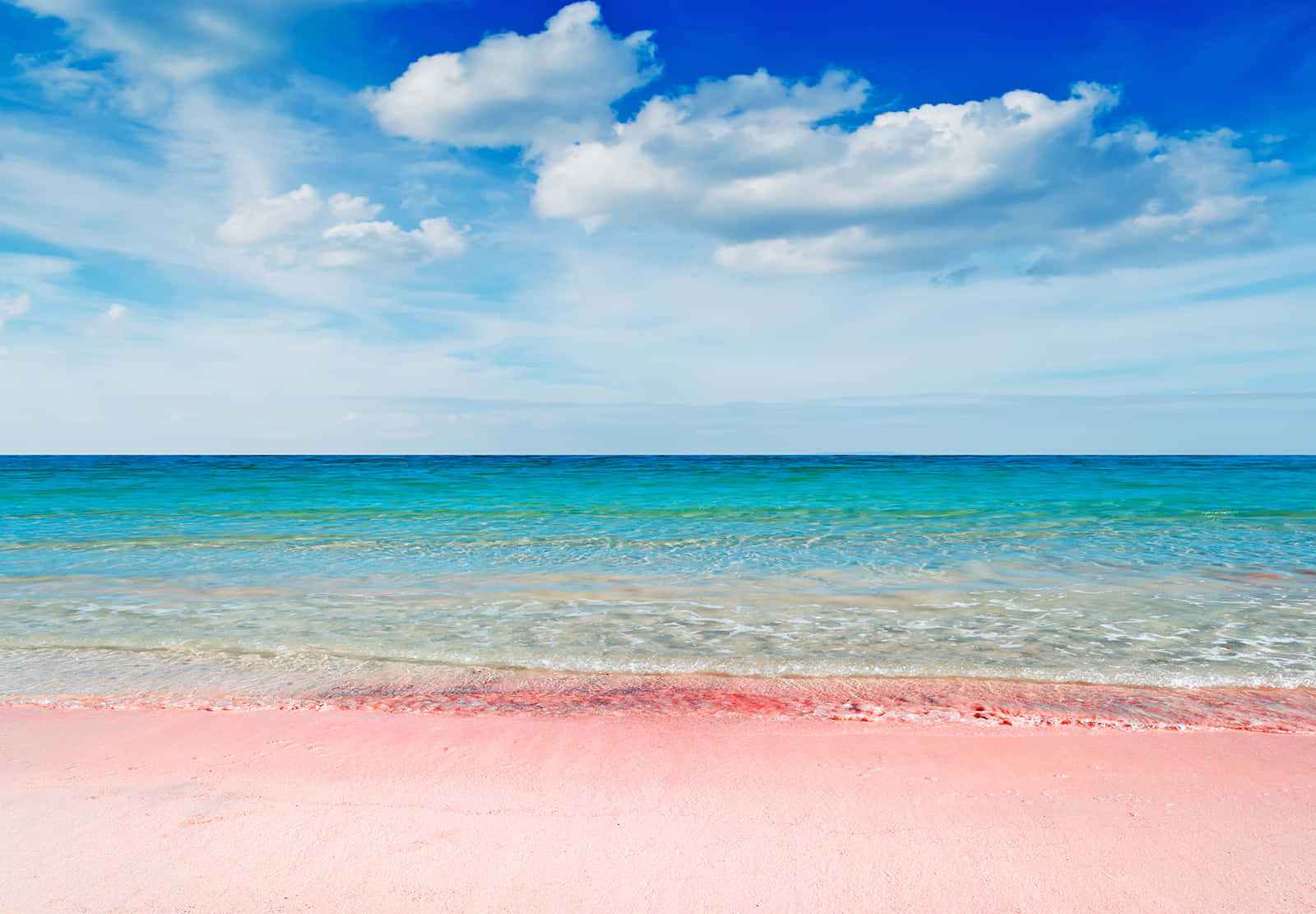 Beach Sand, pink sand, turquoise water, HD Desktop Wallpaper