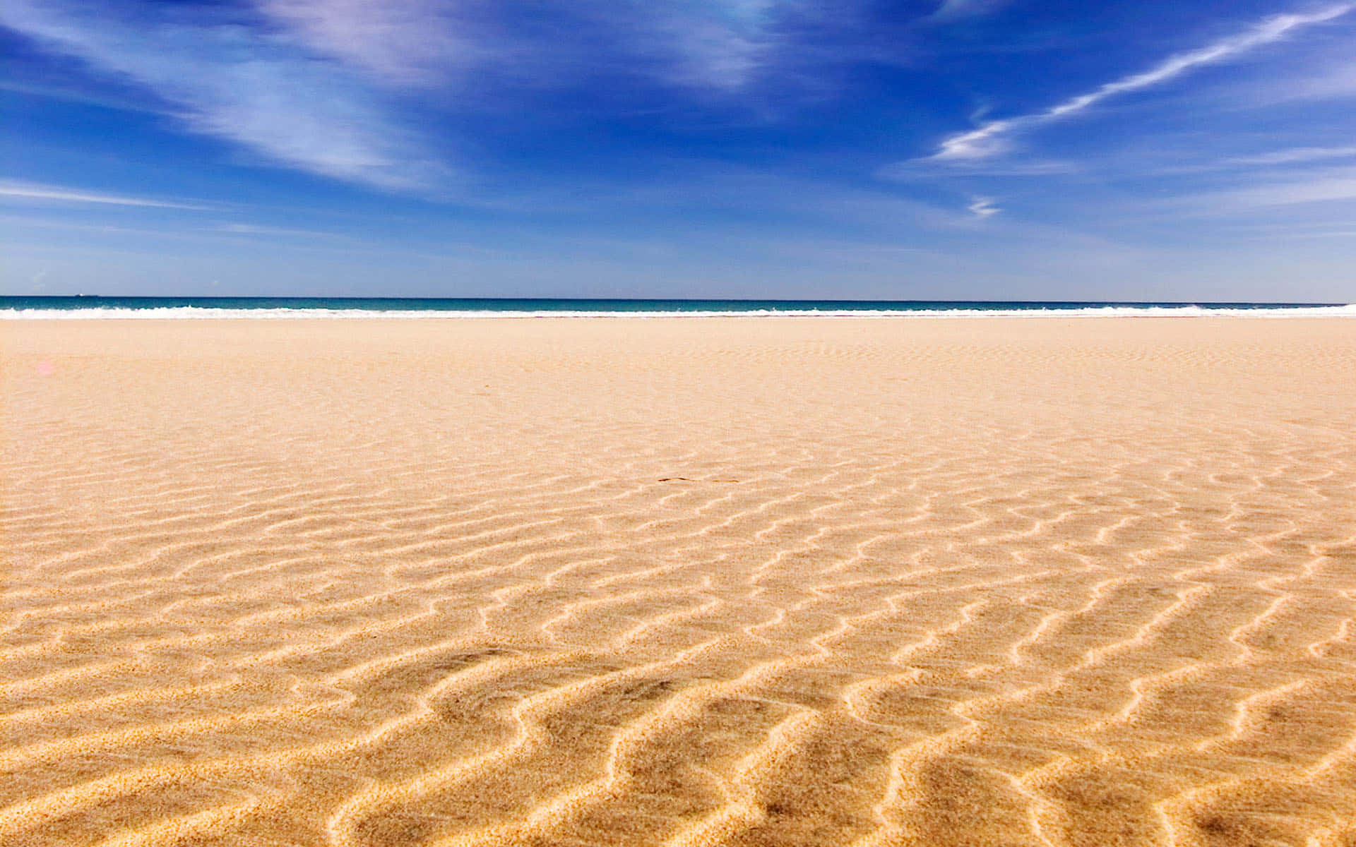 Beach Sand, golden sandy beach, rippled textures, Full HD Desktop Wallpaper