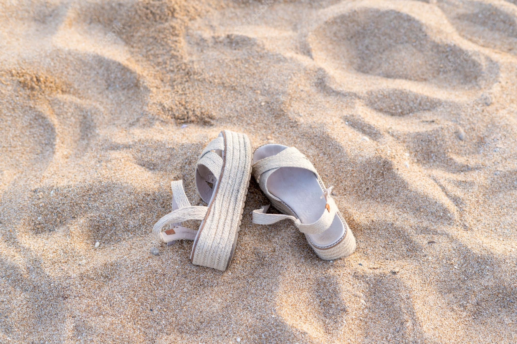 beach sandals, beige woven espadrilles, textured golden sand, Full HD Desktop Wallpaper