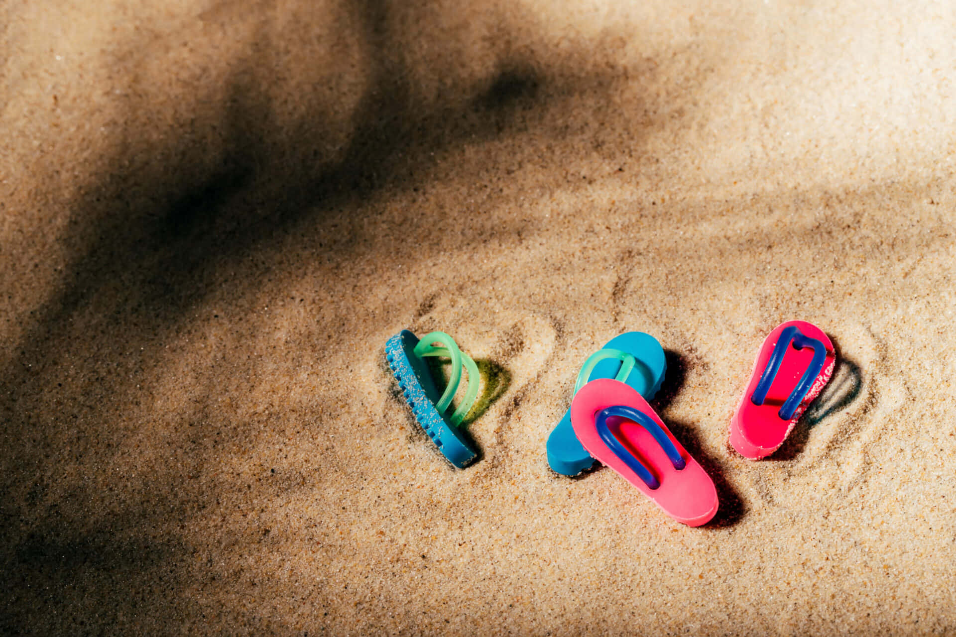 beach sandals, children's flip flops, sunny seashore, Full HD Desktop Wallpaper