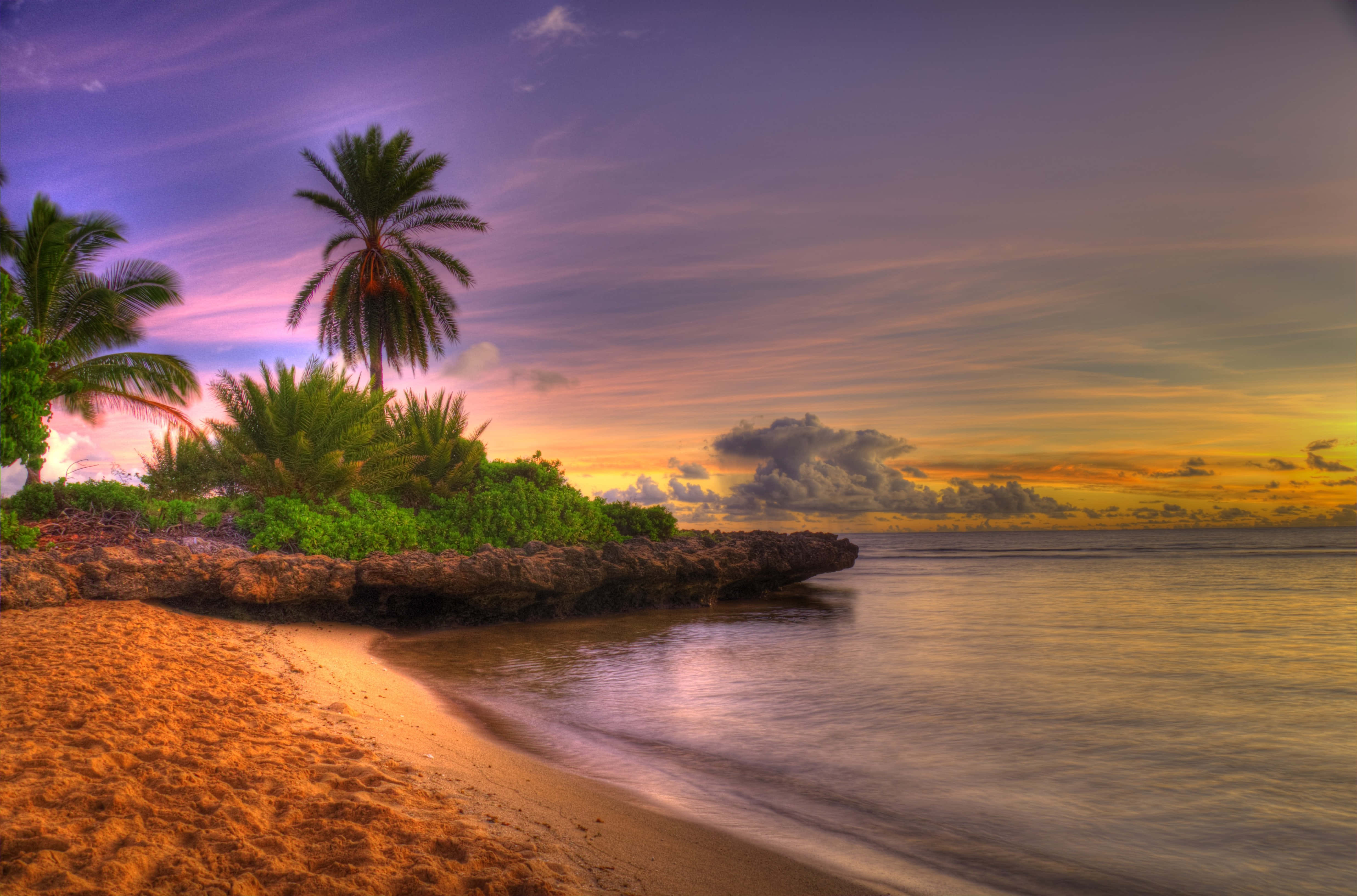beach sunset, tropical beach, sunset, 4K Desktop Wallpaper