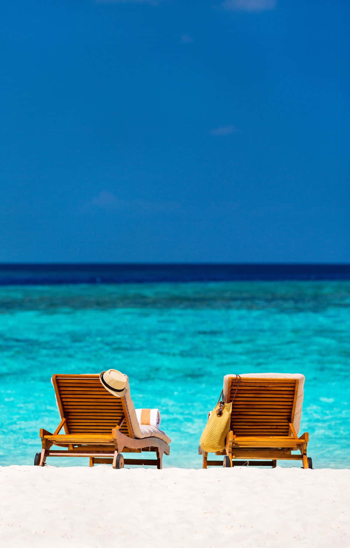 beach scene, summer getaway resort, turquoise ocean, HD Phone Wallpaper