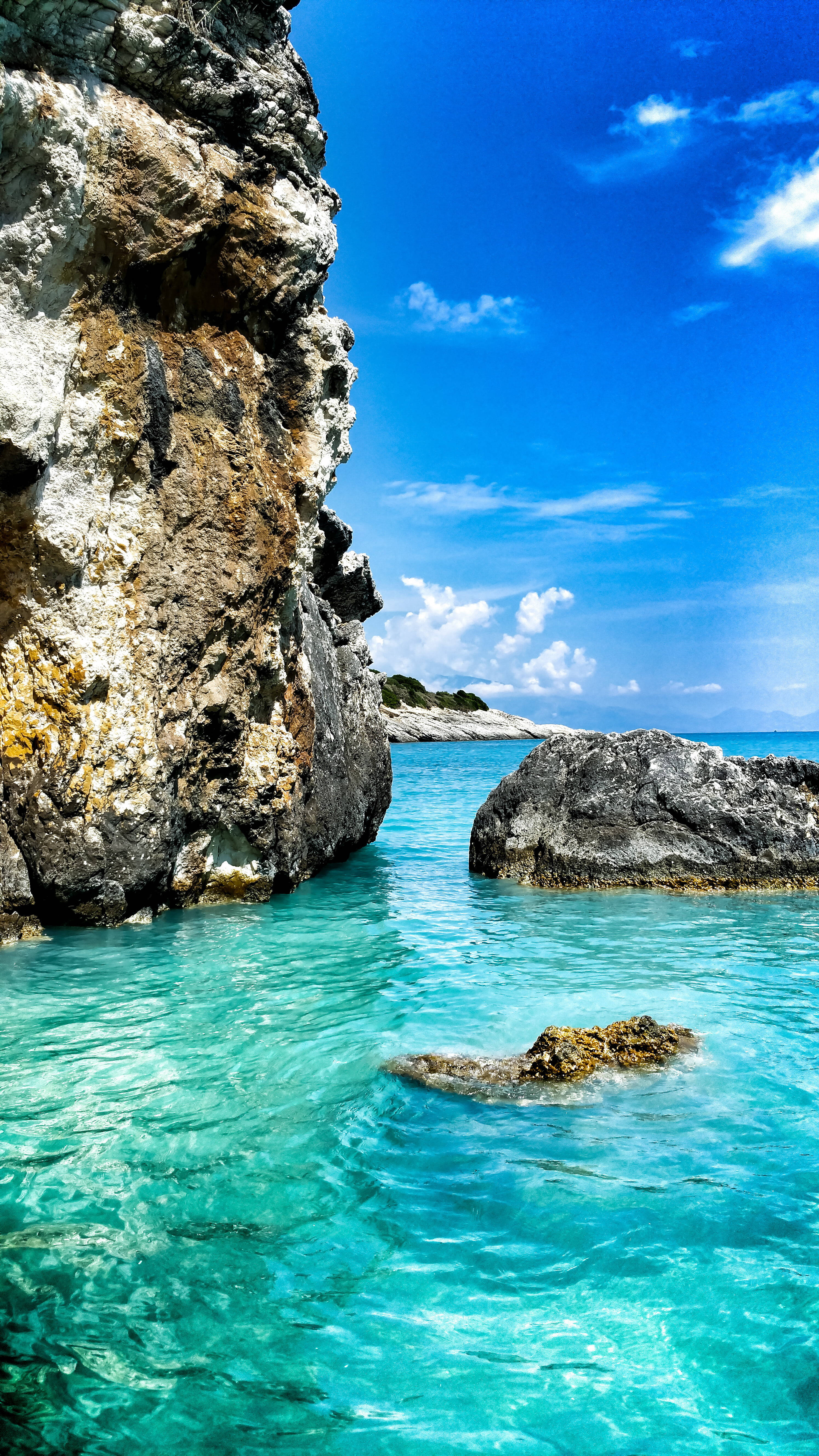 iPhone 7, beach, turquoise waters, 5K Phone Wallpaper