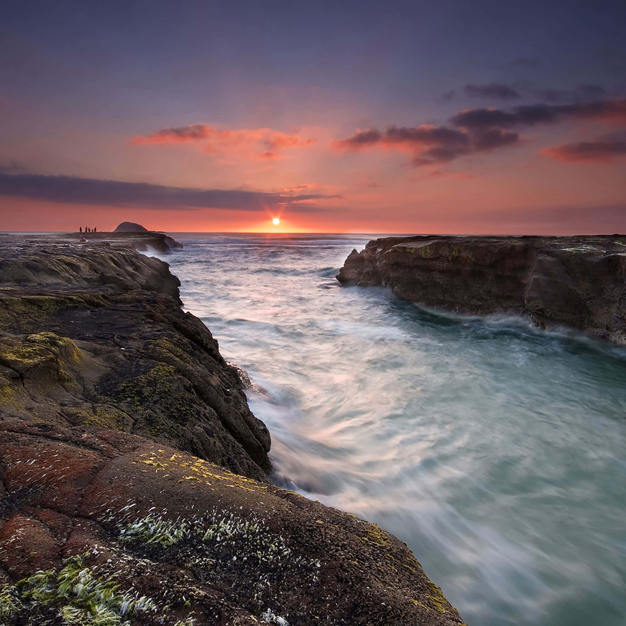Sunset, Beach, Nature, Full HD Desktop Wallpaper