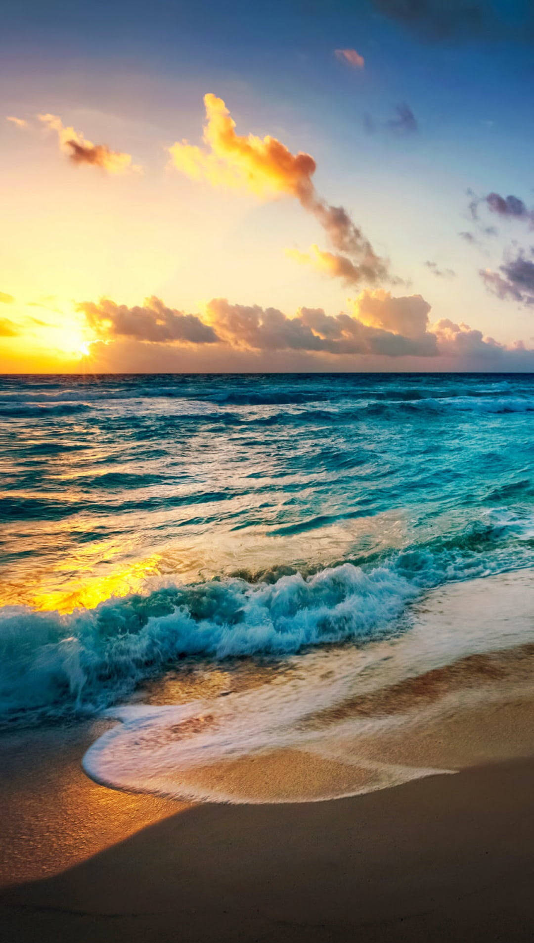 iPhone 7, golden sunset, vibrant clouds, HD Phone Wallpaper