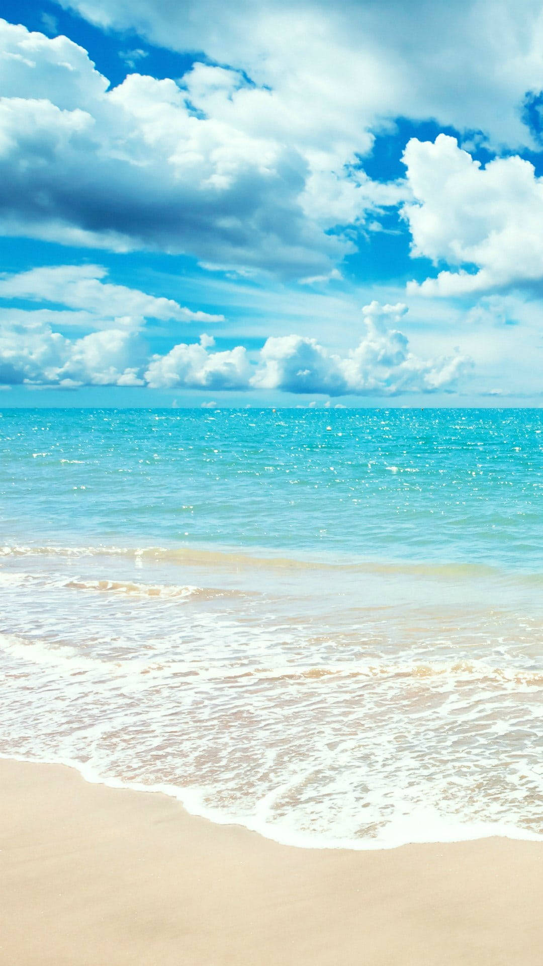 iPhone 7, beach shore, turquoise waves, Full HD Phone Wallpaper