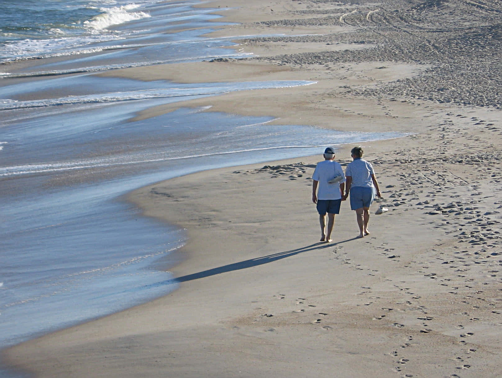 Beach Walk, sunset, sandy beach, HD Desktop Wallpaper