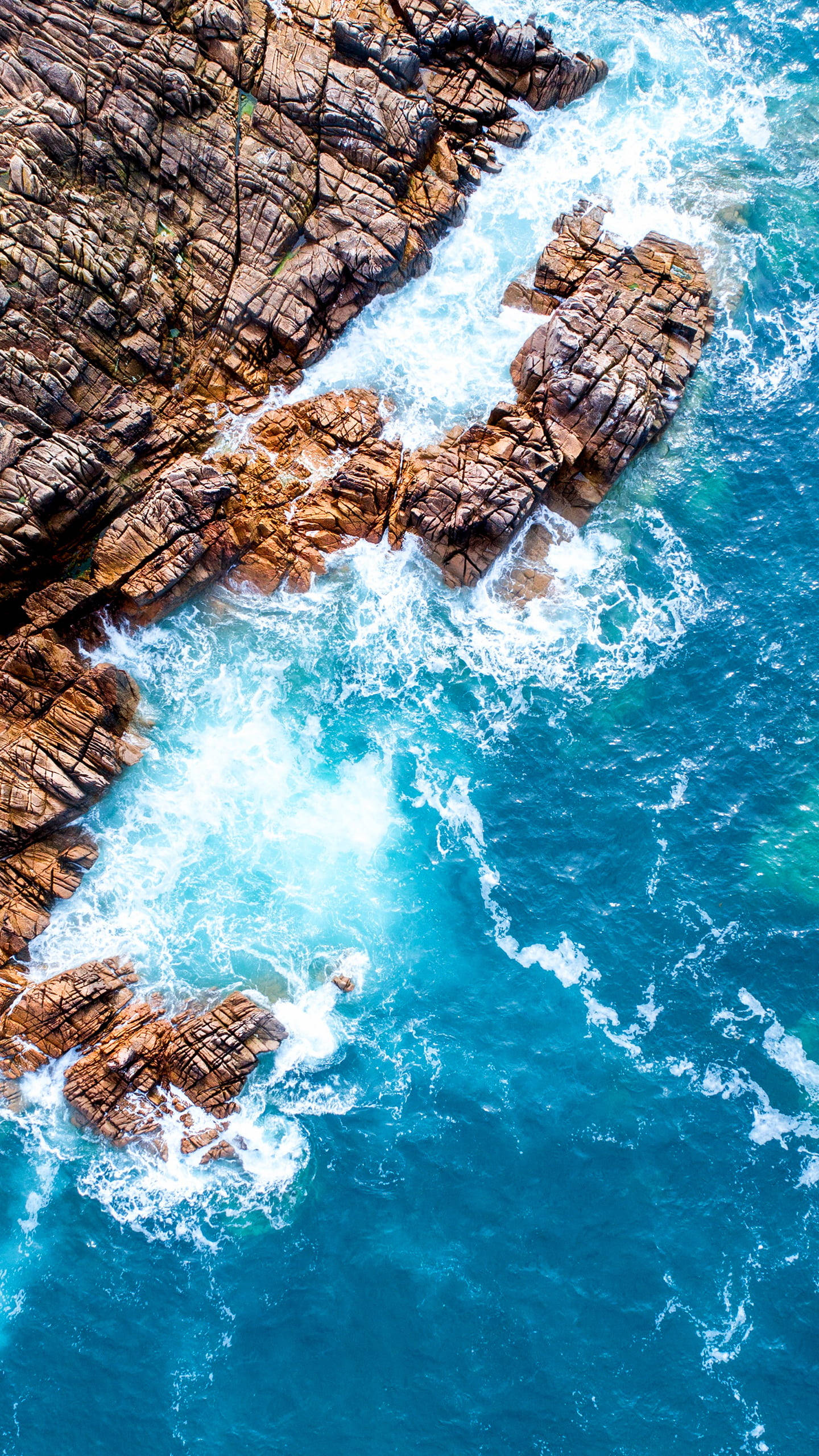 iPhone 7, Beach Blue, turquoise waves, 2K Phone Wallpaper